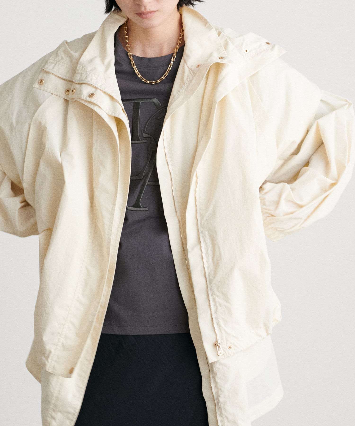 NICE CLAUP / OLIVE des OLIVE OUTLET(ナイスクラップ  / オリーブ デ オリーブ アウトレット) 【LARUTA】厚盛ロゴ刺繍T