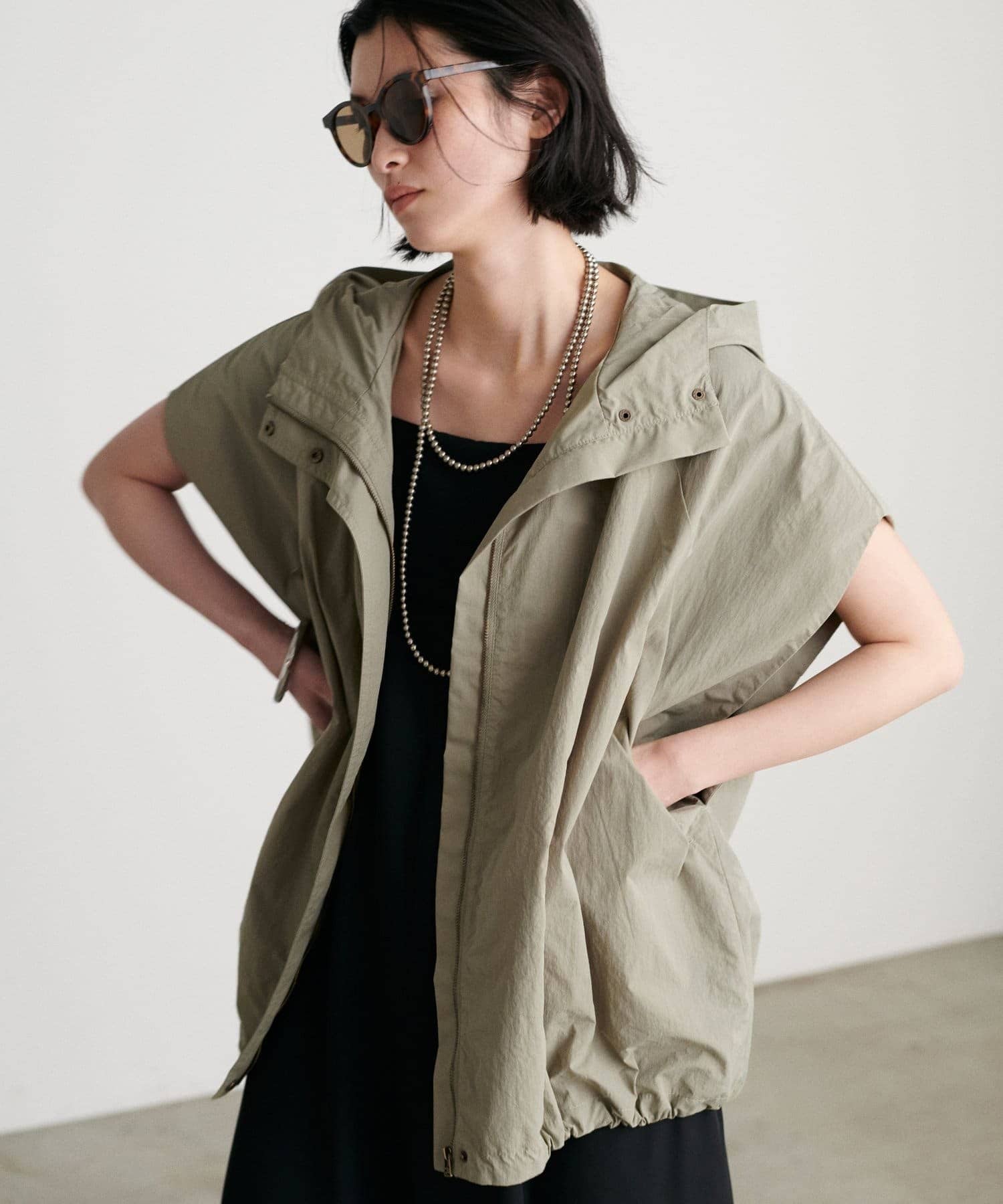 NICE CLAUP / OLIVE des OLIVE OUTLET(ナイスクラップ  / オリーブ デ オリーブ アウトレット) 【LARUTA】撥水加工ナイロンベスト