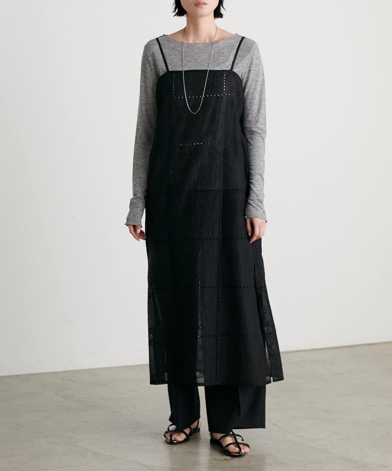 NICE CLAUP / OLIVE des OLIVE OUTLET(ナイスクラップ  / オリーブ デ オリーブ アウトレット) 【LARUTA】パッチワークレースキャミOP