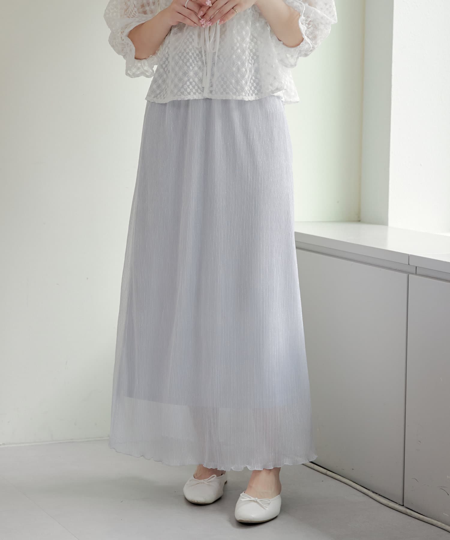 NICE CLAUP / OLIVE des OLIVE OUTLET(ナイスクラップ  / オリーブ デ オリーブ アウトレット) 【RMAF】ラメプリーツスカート