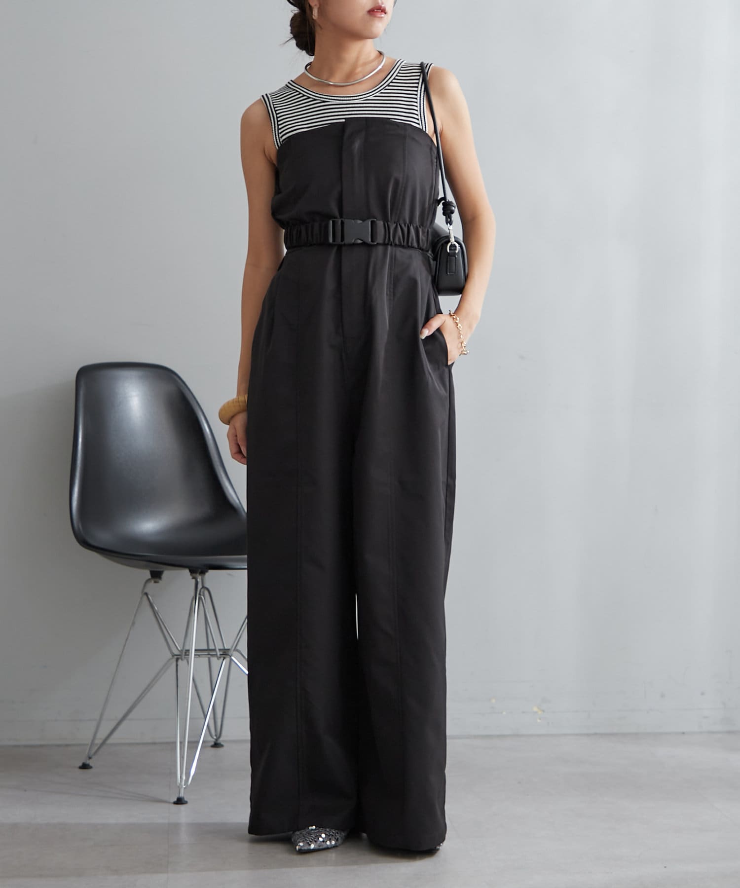 NICE CLAUP / OLIVE des OLIVE OUTLET(ナイスクラップ  / オリーブ デ オリーブ アウトレット) 【RMAF】【パルクロ限定 / スタイルアップ】ベルト付ベアオールインワン
