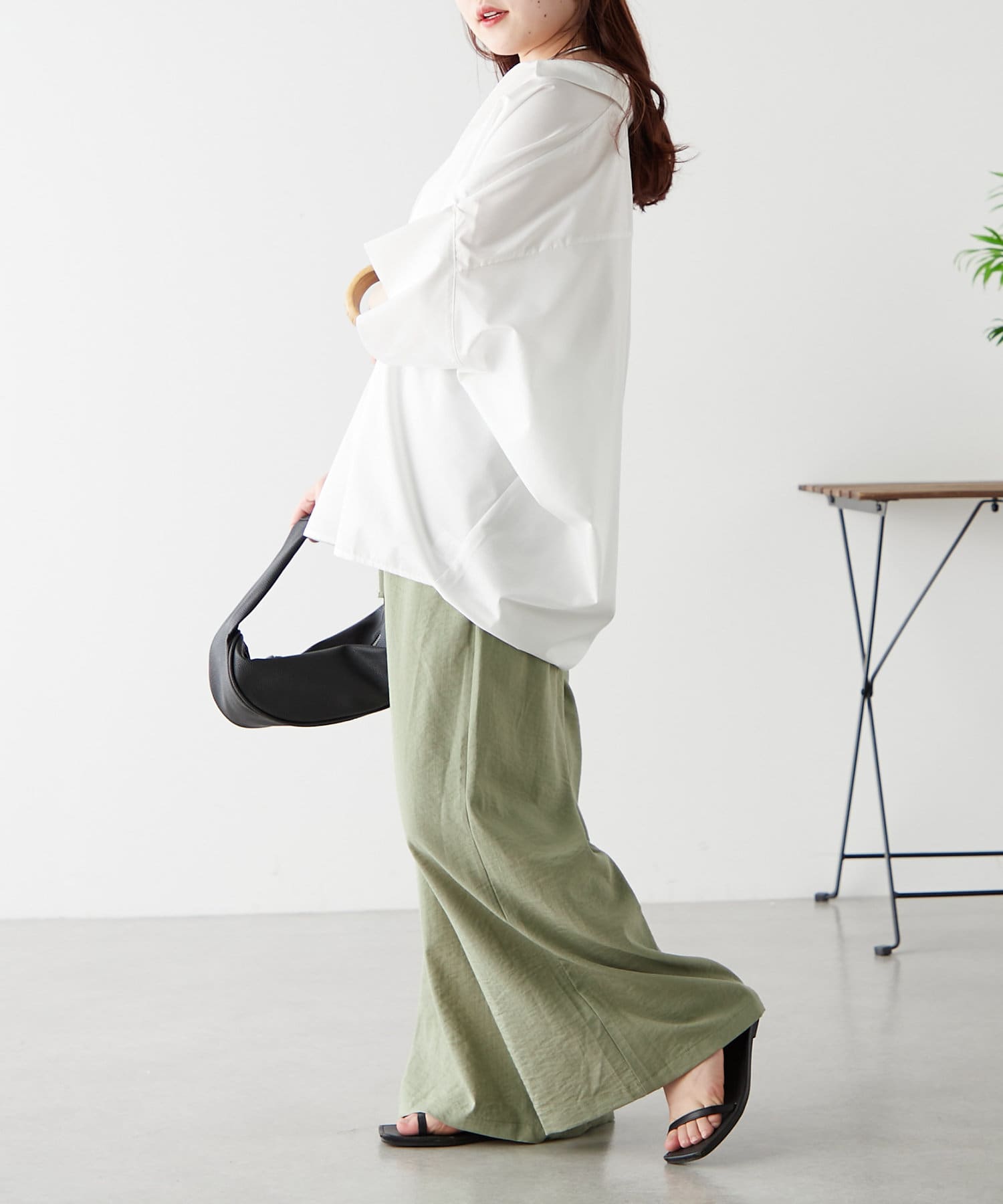 NICE CLAUP / OLIVE des OLIVE OUTLET(ナイスクラップ  / オリーブ デ オリーブ アウトレット) 【RMAF】スキッパーシャツ