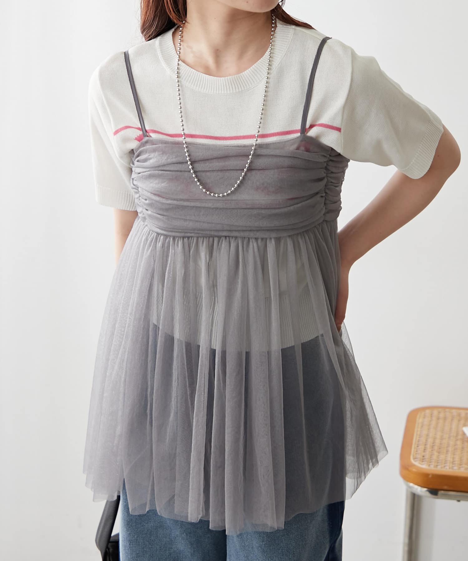 NICE CLAUP / OLIVE des OLIVE OUTLET(ナイスクラップ  / オリーブ デ オリーブ アウトレット) 【RMAF】ラメチュールチュニック