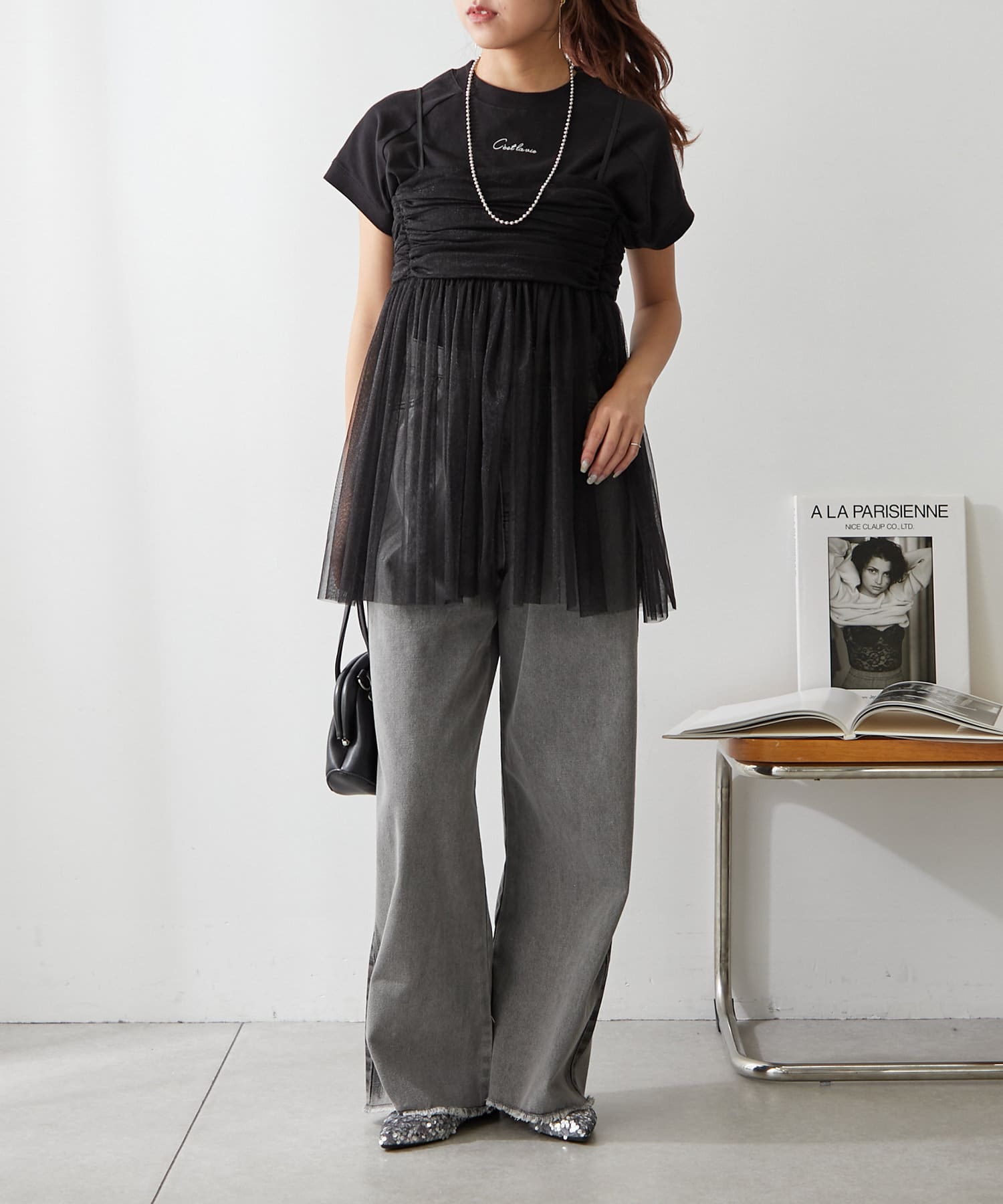 NICE CLAUP / OLIVE des OLIVE OUTLET(ナイスクラップ  / オリーブ デ オリーブ アウトレット) 【RMAF】ラメチュールチュニック