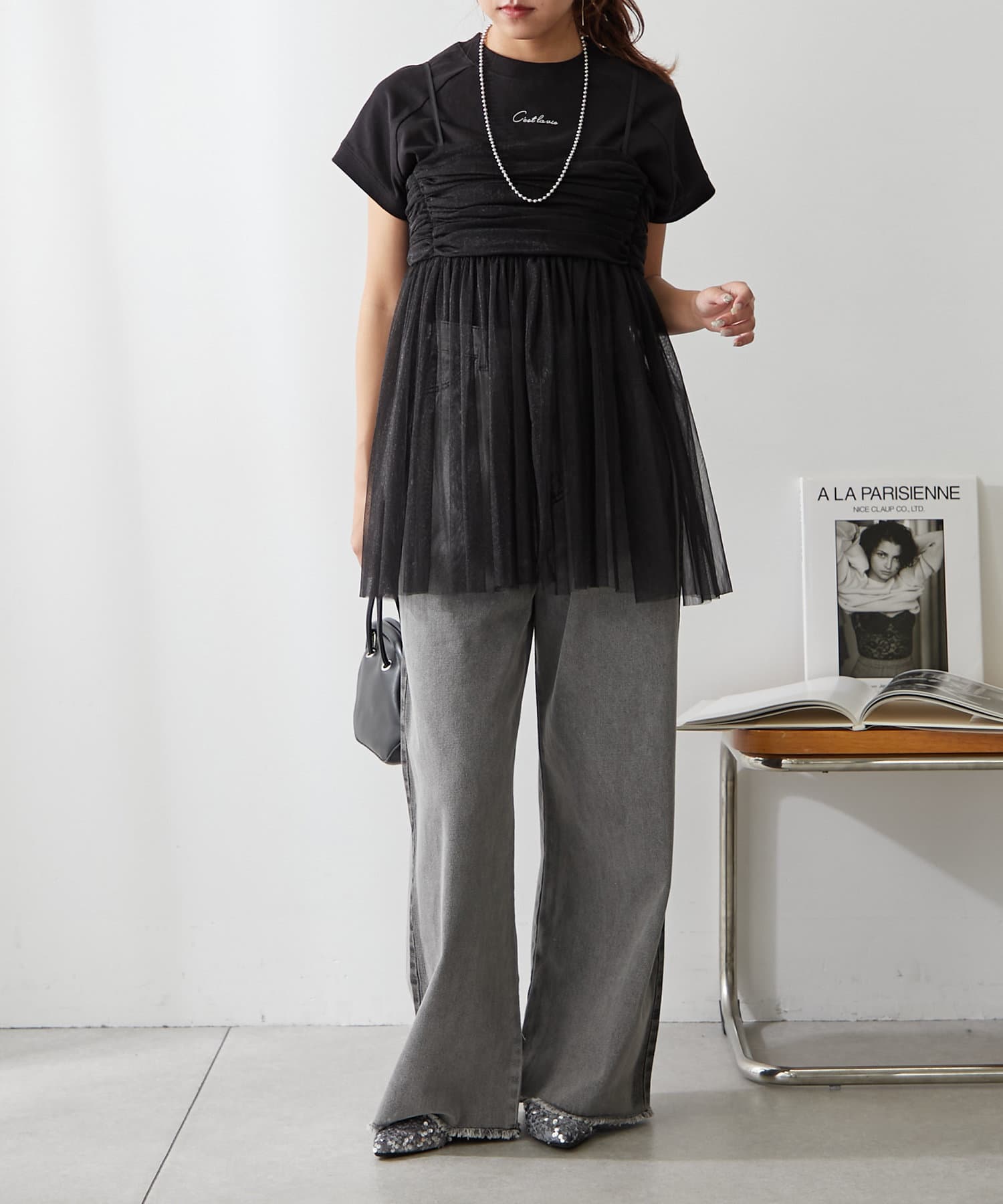 NICE CLAUP / OLIVE des OLIVE OUTLET(ナイスクラップ  / オリーブ デ オリーブ アウトレット) 【RMAF】ラメチュールチュニック