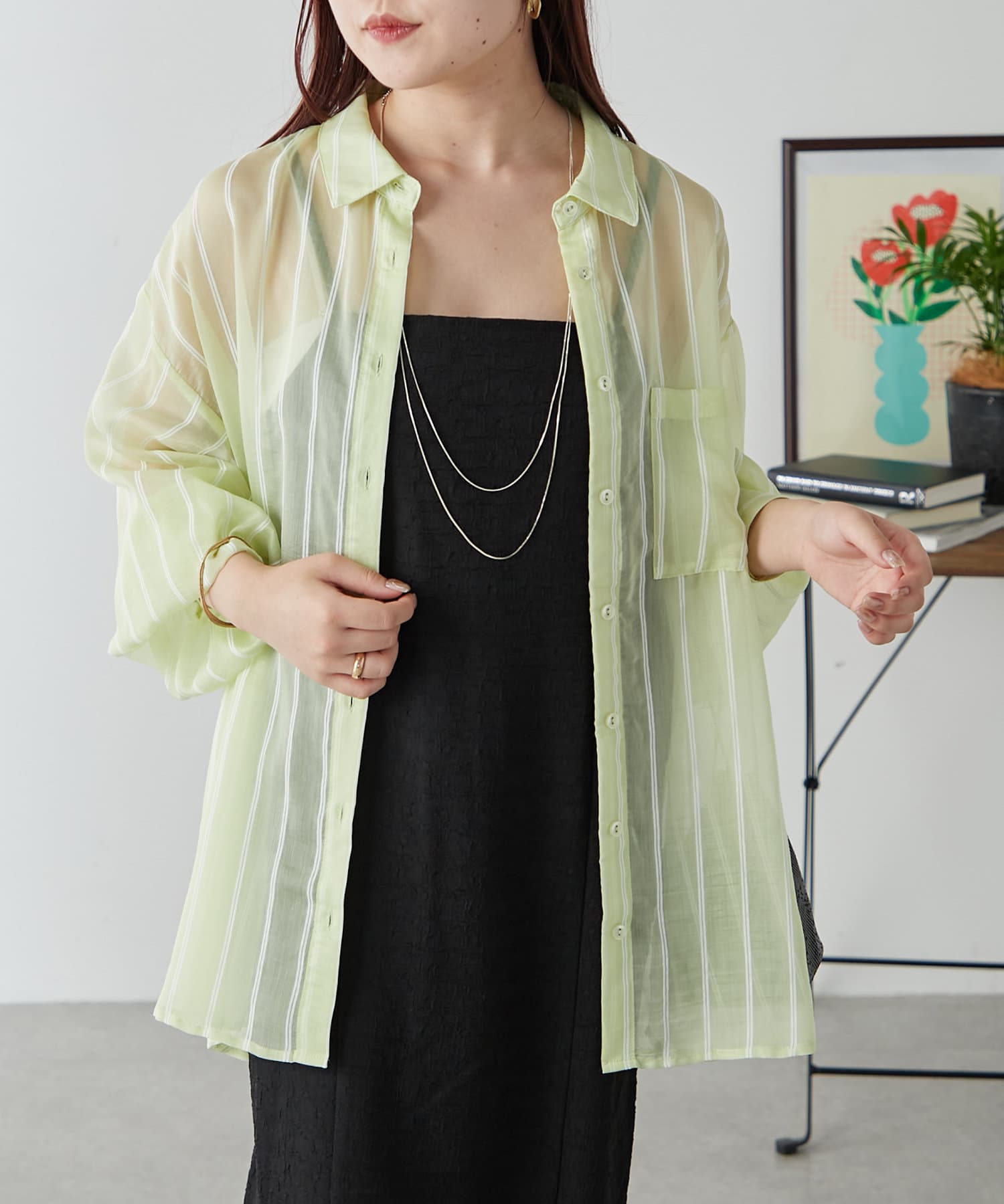 NICE CLAUP / OLIVE des OLIVE OUTLET(ナイスクラップ  / オリーブ デ オリーブ アウトレット) 【RMAF】片ポケBIGシャツ