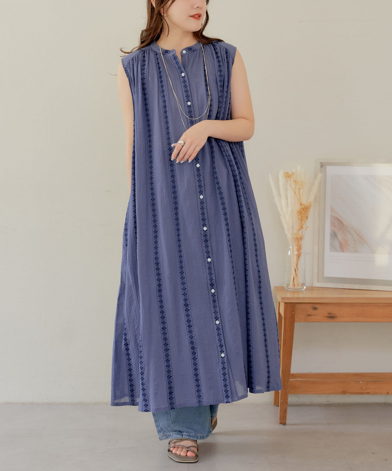 NICE CLAUP / OLIVE des OLIVE OUTLET(ナイスクラップ  / オリーブ デ オリーブ アウトレット) 【RMAF】【nao】シャーリングワンピース