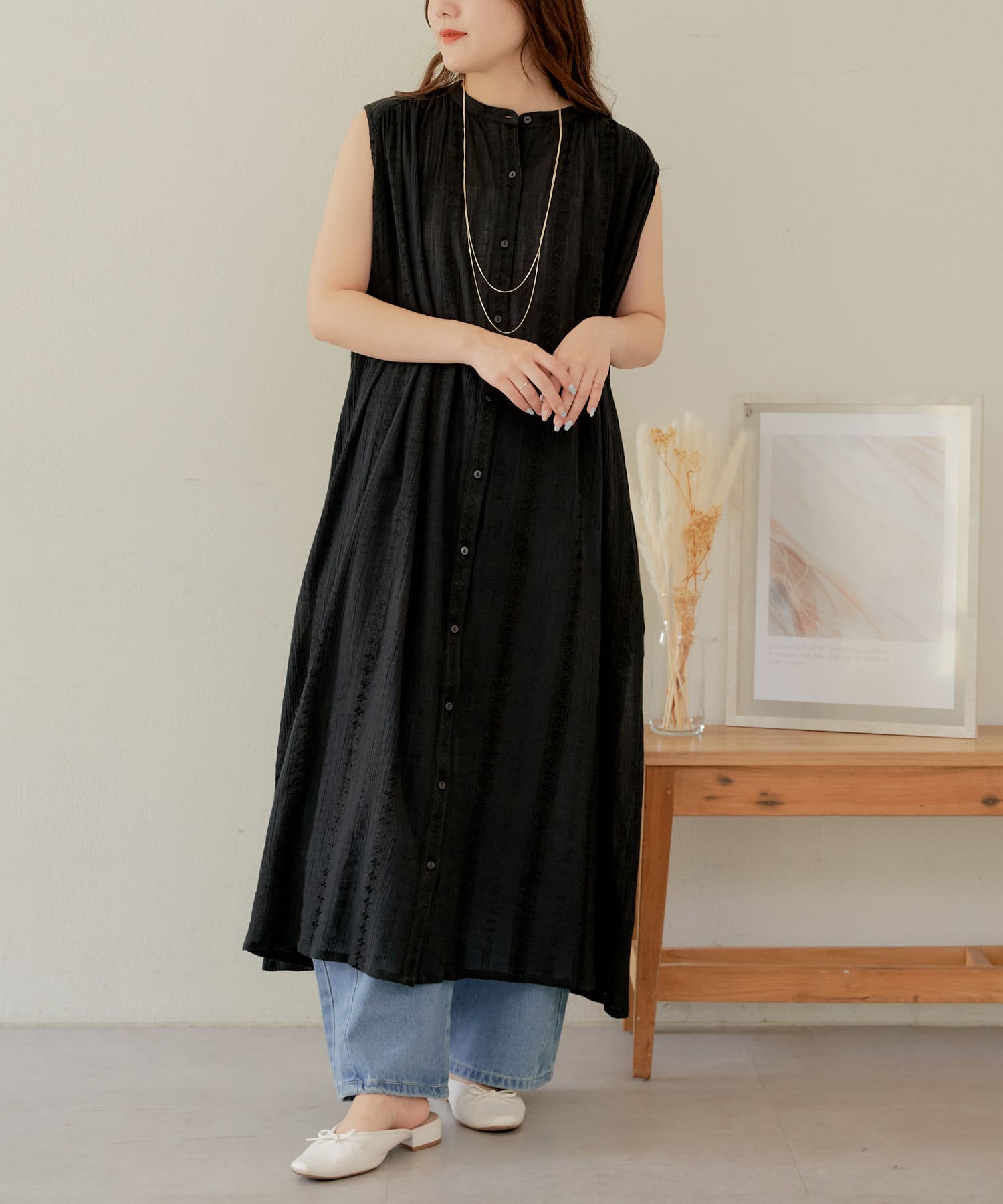 NICE CLAUP / OLIVE des OLIVE OUTLET(ナイスクラップ  / オリーブ デ オリーブ アウトレット) 【RMAF】【nao】シャーリングワンピース