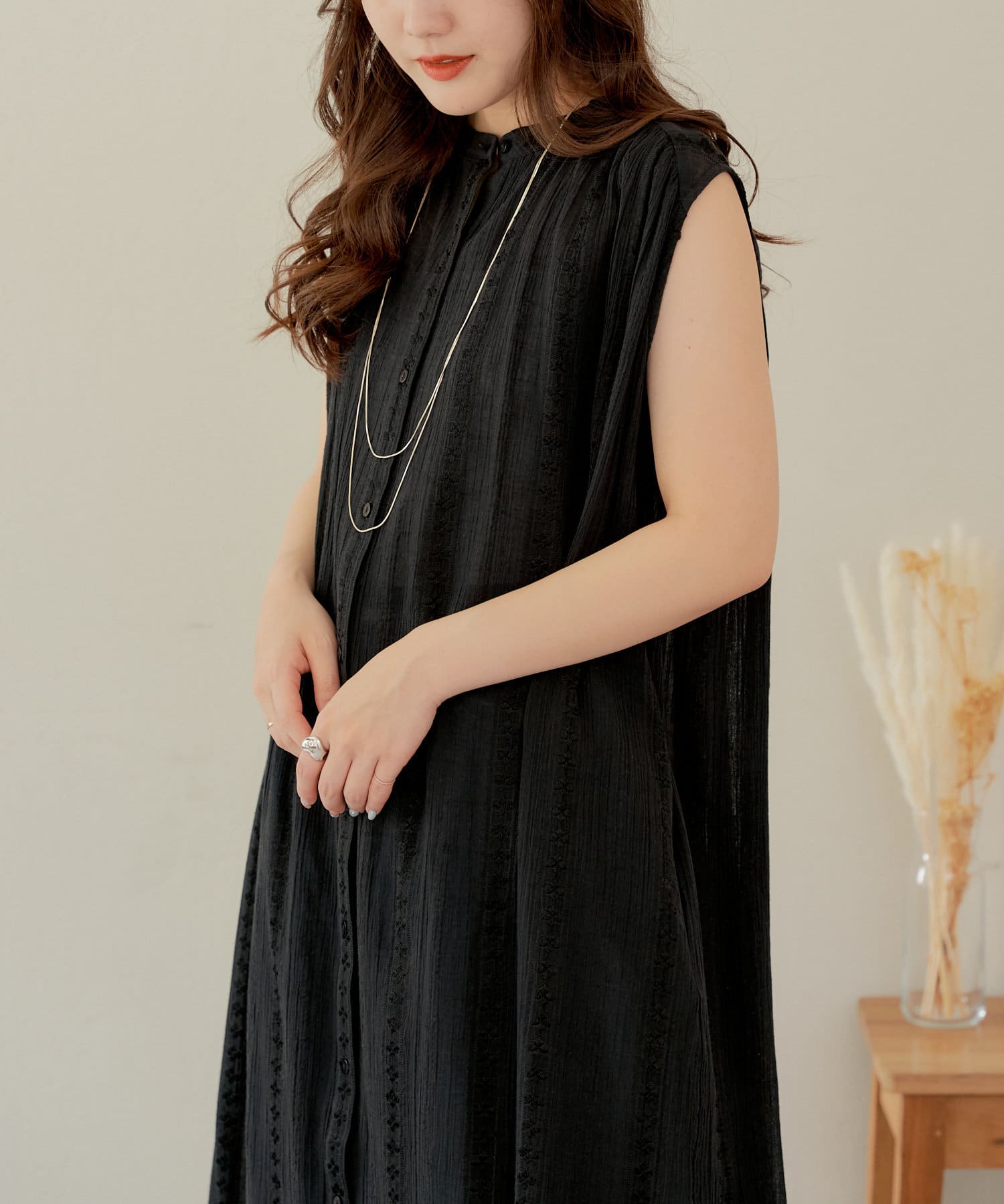 NICE CLAUP / OLIVE des OLIVE OUTLET(ナイスクラップ  / オリーブ デ オリーブ アウトレット) 【RMAF】【nao】シャーリングワンピース