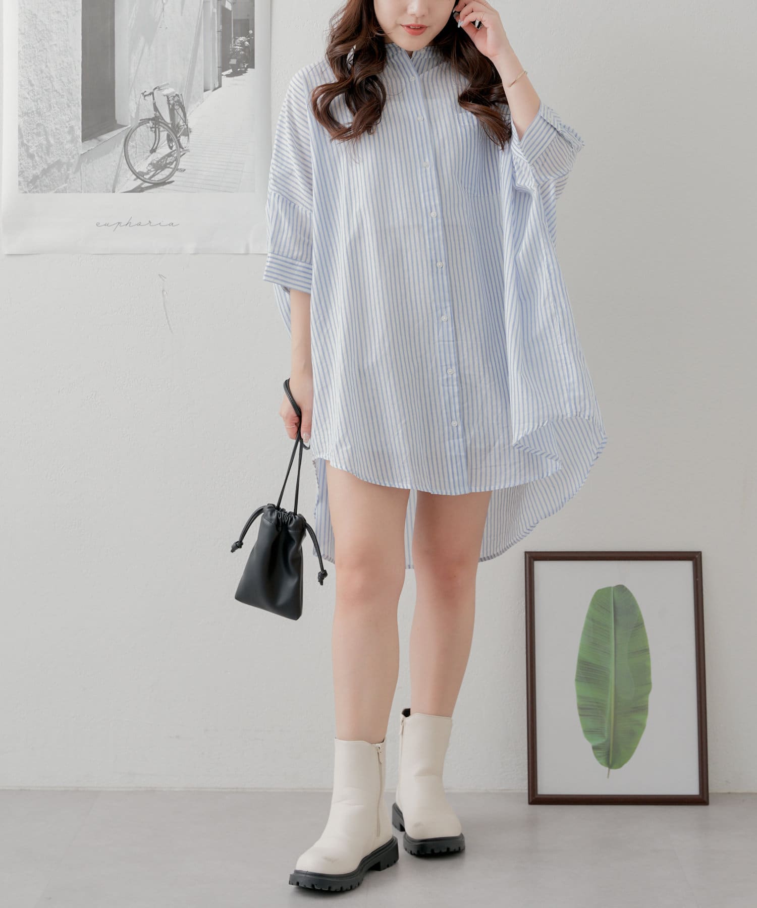 NICE CLAUP / OLIVE des OLIVE OUTLET(ナイスクラップ  / オリーブ デ オリーブ アウトレット) 【RMAF】【nao】ストライプシャツ