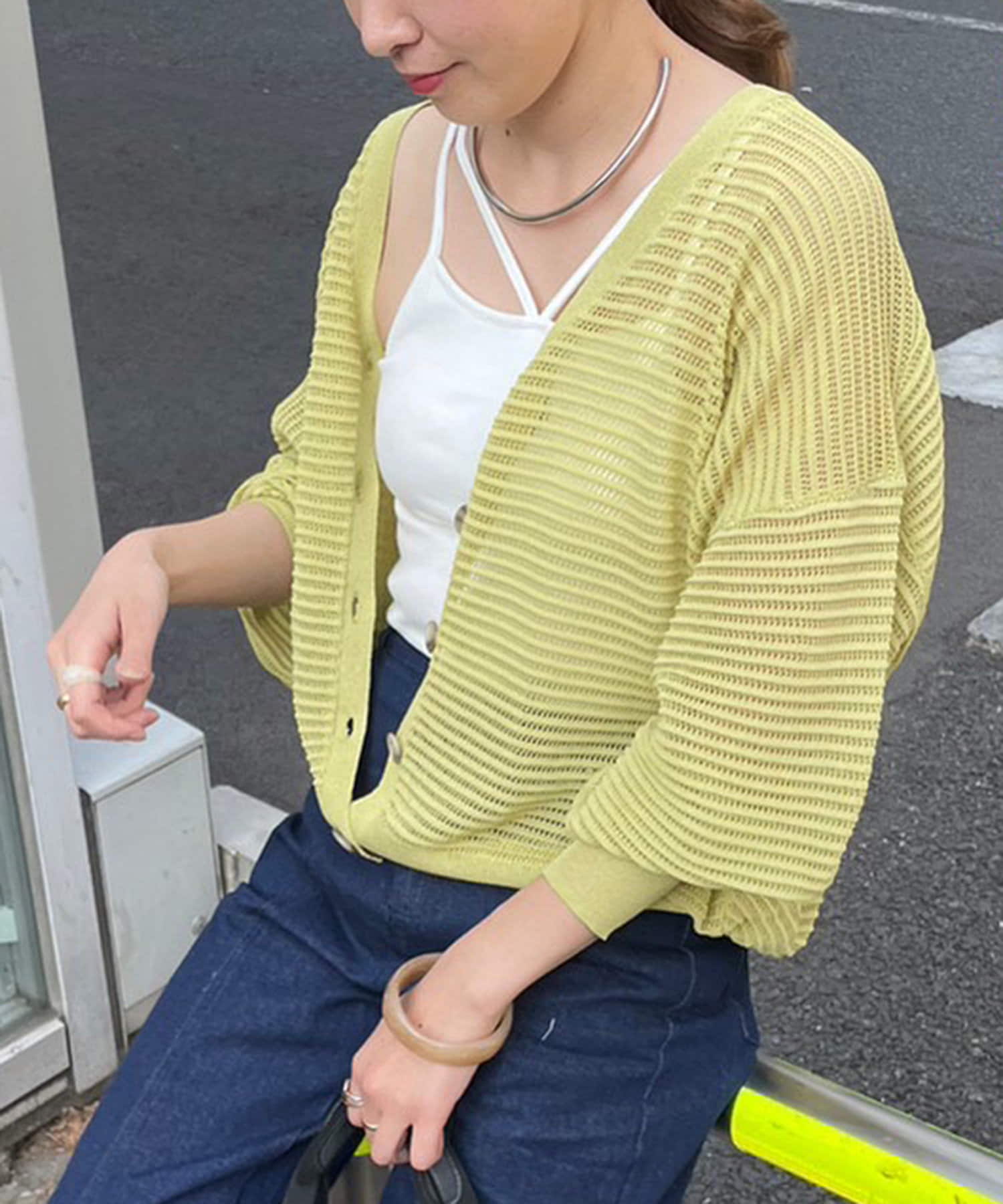 NICE CLAUP / OLIVE des OLIVE OUTLET(ナイスクラップ  / オリーブ デ オリーブ アウトレット) 【RMAF】【nao】透かし編カーディガン