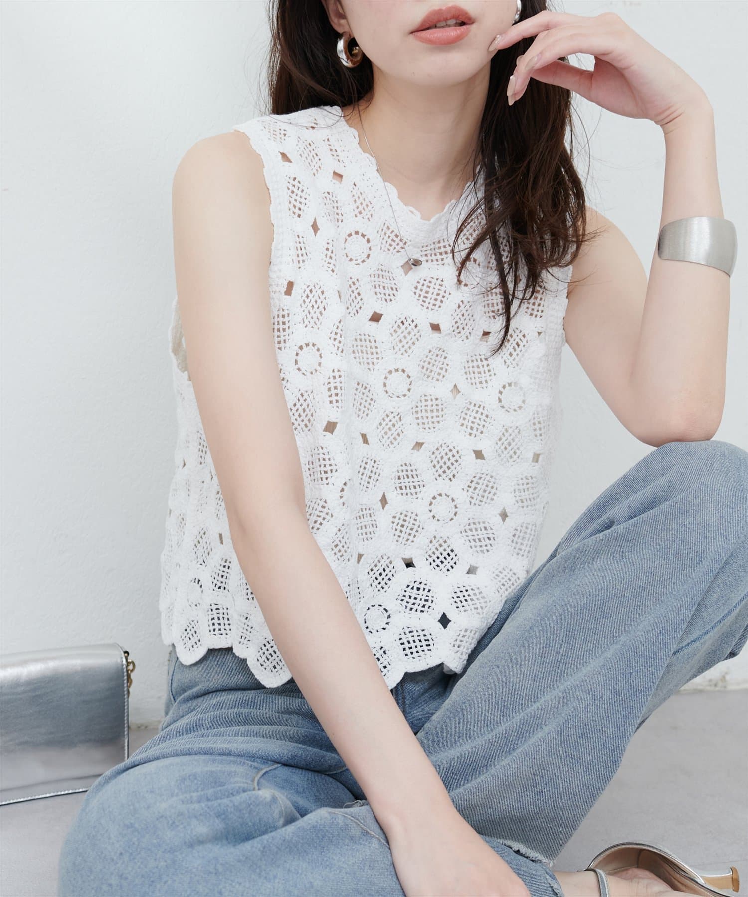 かぎ針ニットトップス | natural couture(ナチュラルクチュール かぎ針ニットトップス | natural couture(ナチュラルクチュール