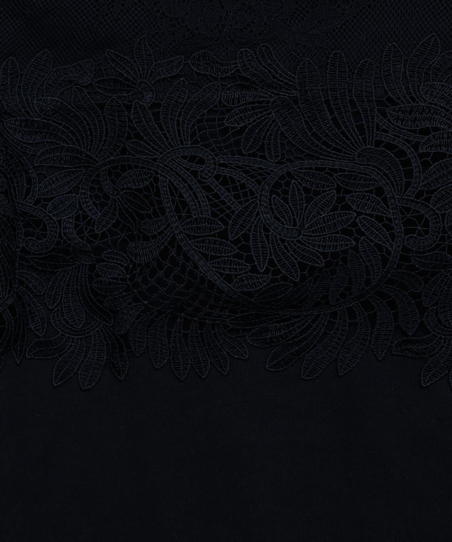 natural couture(ナチュラルクチュール) レースヨーク切替Tシャツ