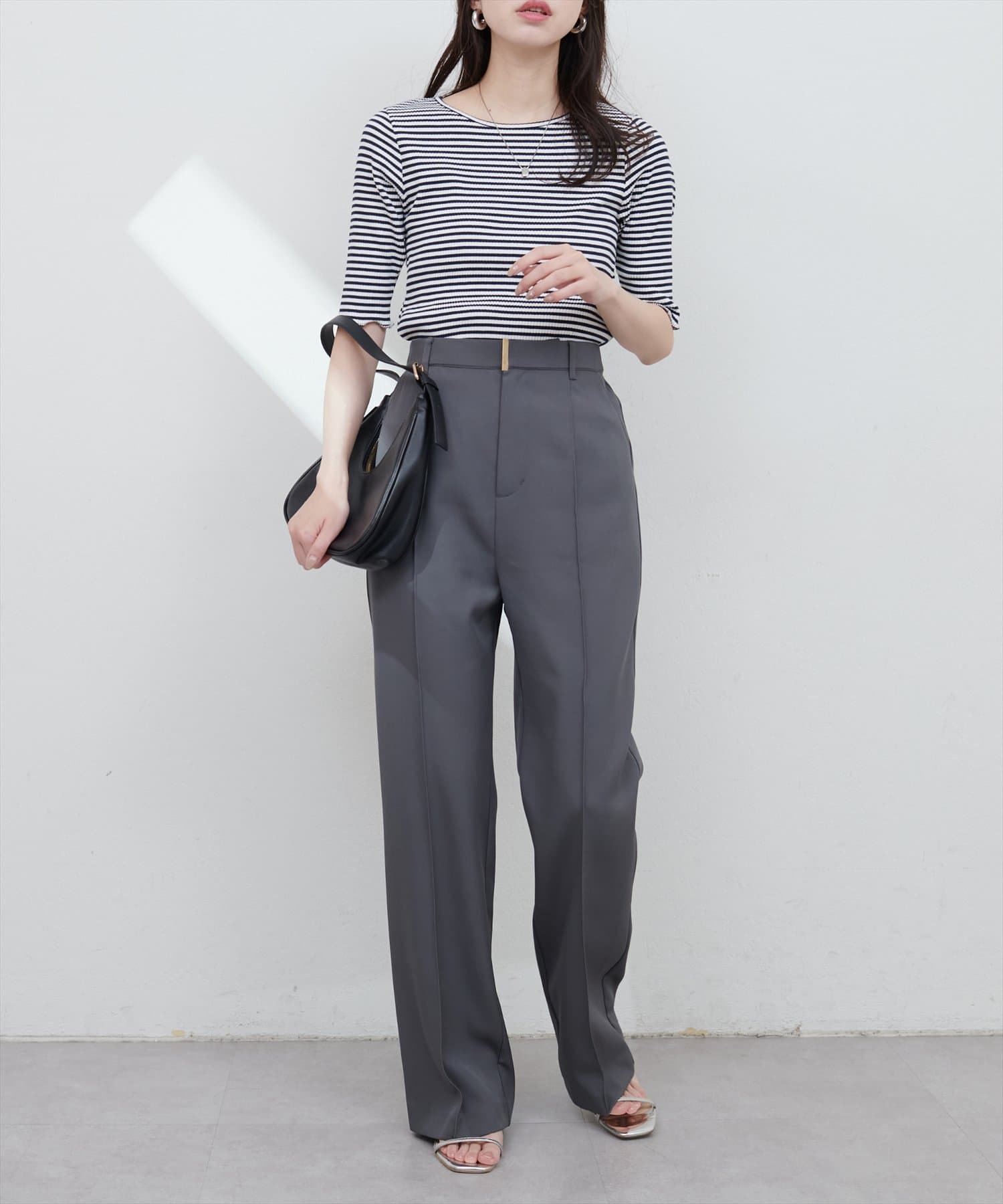 natural couture(ナチュラルクチュール) ボールトリム細リブカットTOPS