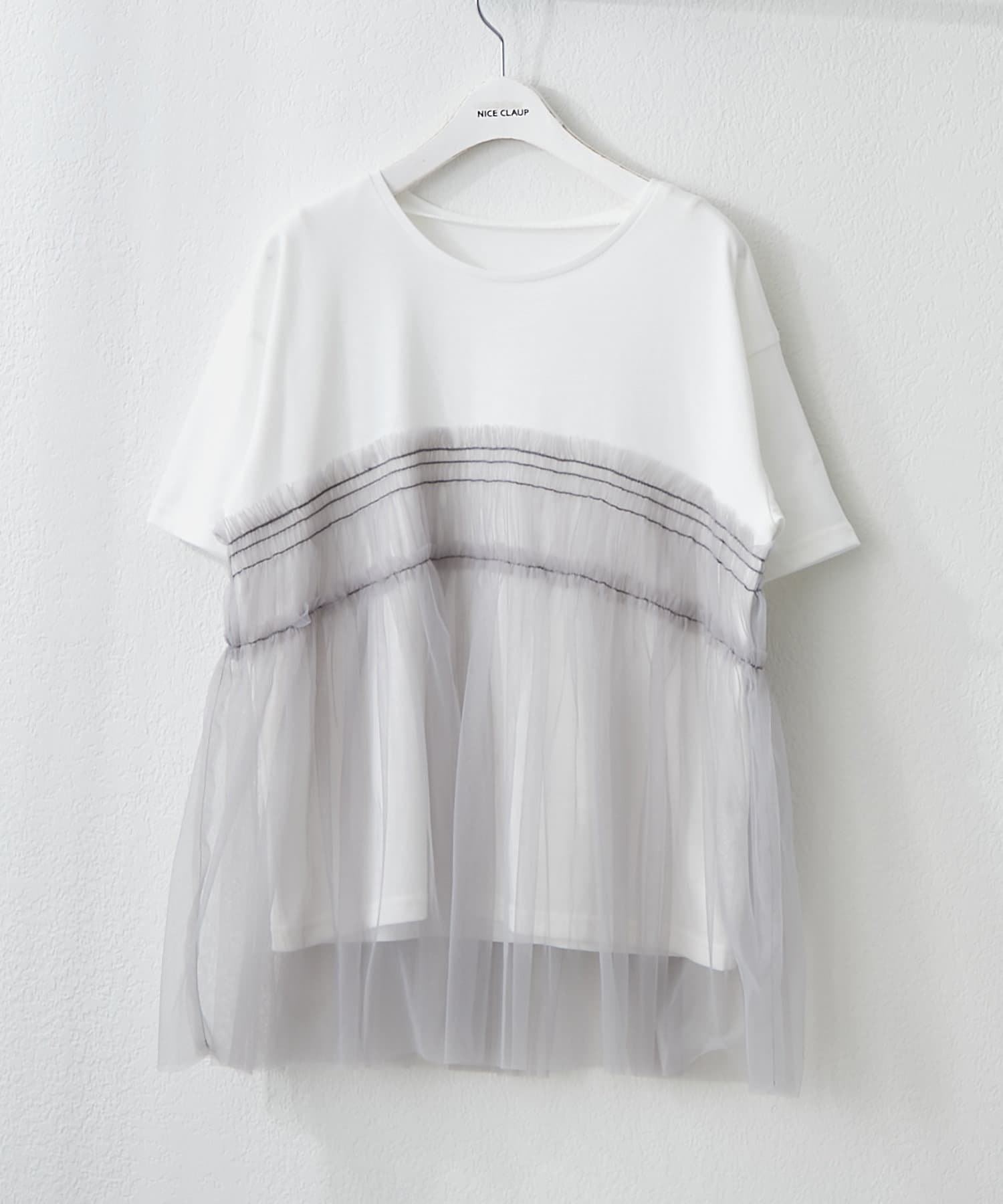 Remind me and forever(リマインドミーアンドフォーエバー) 体型カバーにも◎、チュールドッキングTシャツ