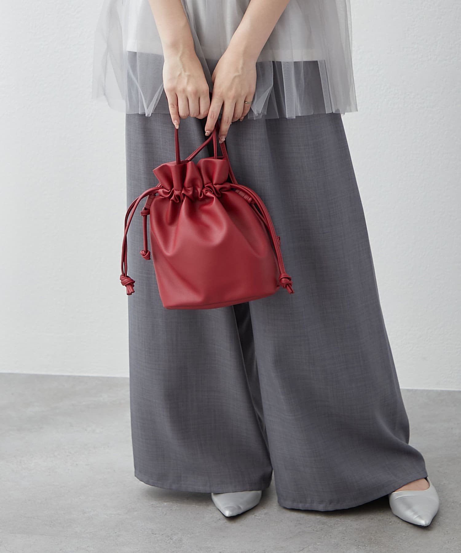 NICE CLAUP / OLIVE des OLIVE OUTLET(ナイスクラップ  / オリーブ デ オリーブ アウトレット) 【RMAF】【WEB限定】巾着２ＷＡＹショルダー