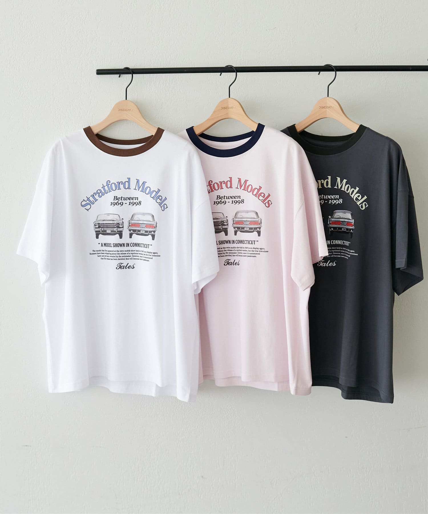 DISCOAT(ディスコート) 【ユニセックス】カーグラフィックリンガーTシャツ