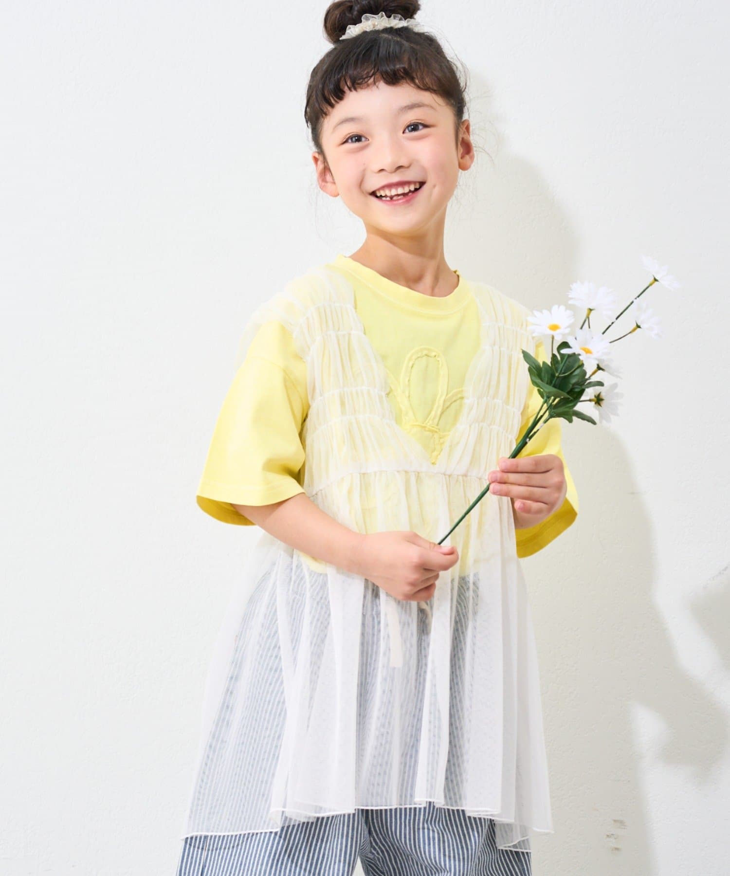 【WEB限定】男の子にも女の子にもおすすめ☆フラワーロープが魅力のデザインTシャツ■デザインピグメント加工を施し、ヴィンテージライクな印象に仕上げました。フラワーロープデザインが、さりげないアクセント