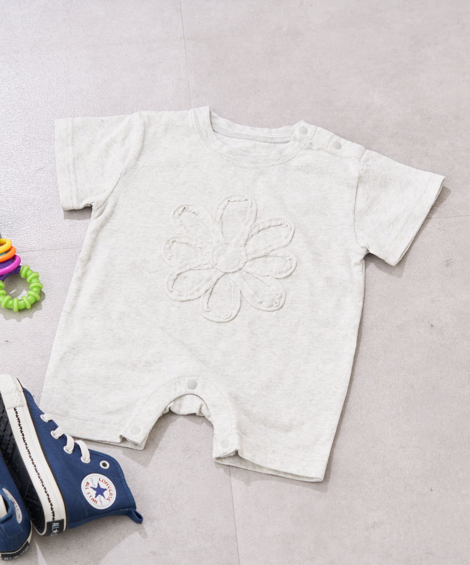 CIAOPANIC TYPY(チャオパニックティピー) 【BABY】ピグメント加工フラワーロープロンパース