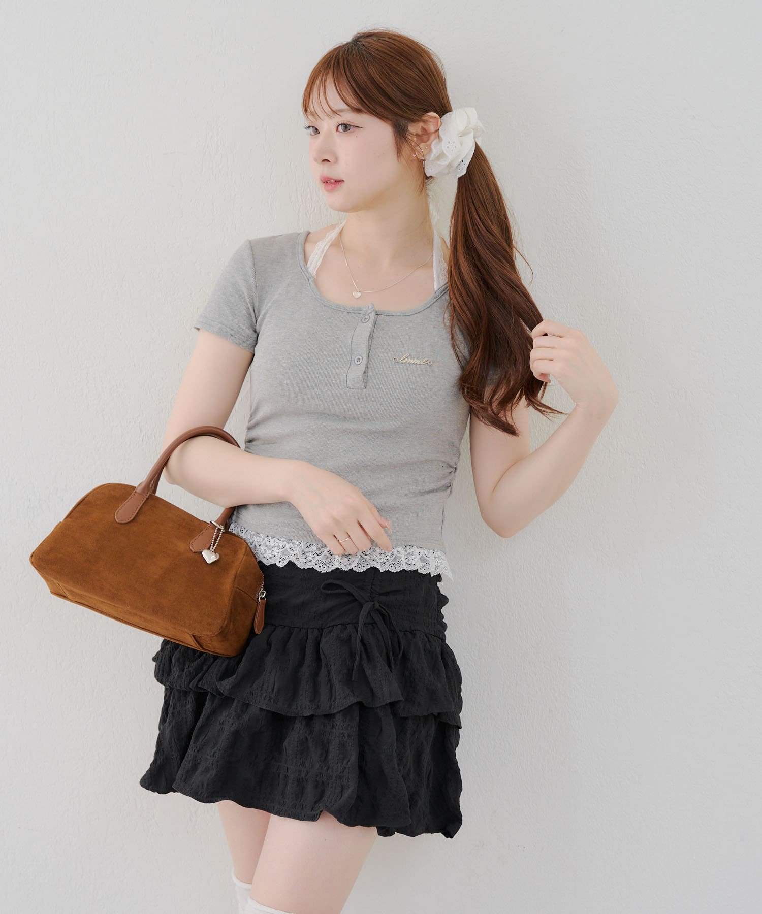 NICE CLAUP / OLIVE des OLIVE OUTLET(ナイスクラップ  / オリーブ デ オリーブ アウトレット) 【RMAF】レースホルターT