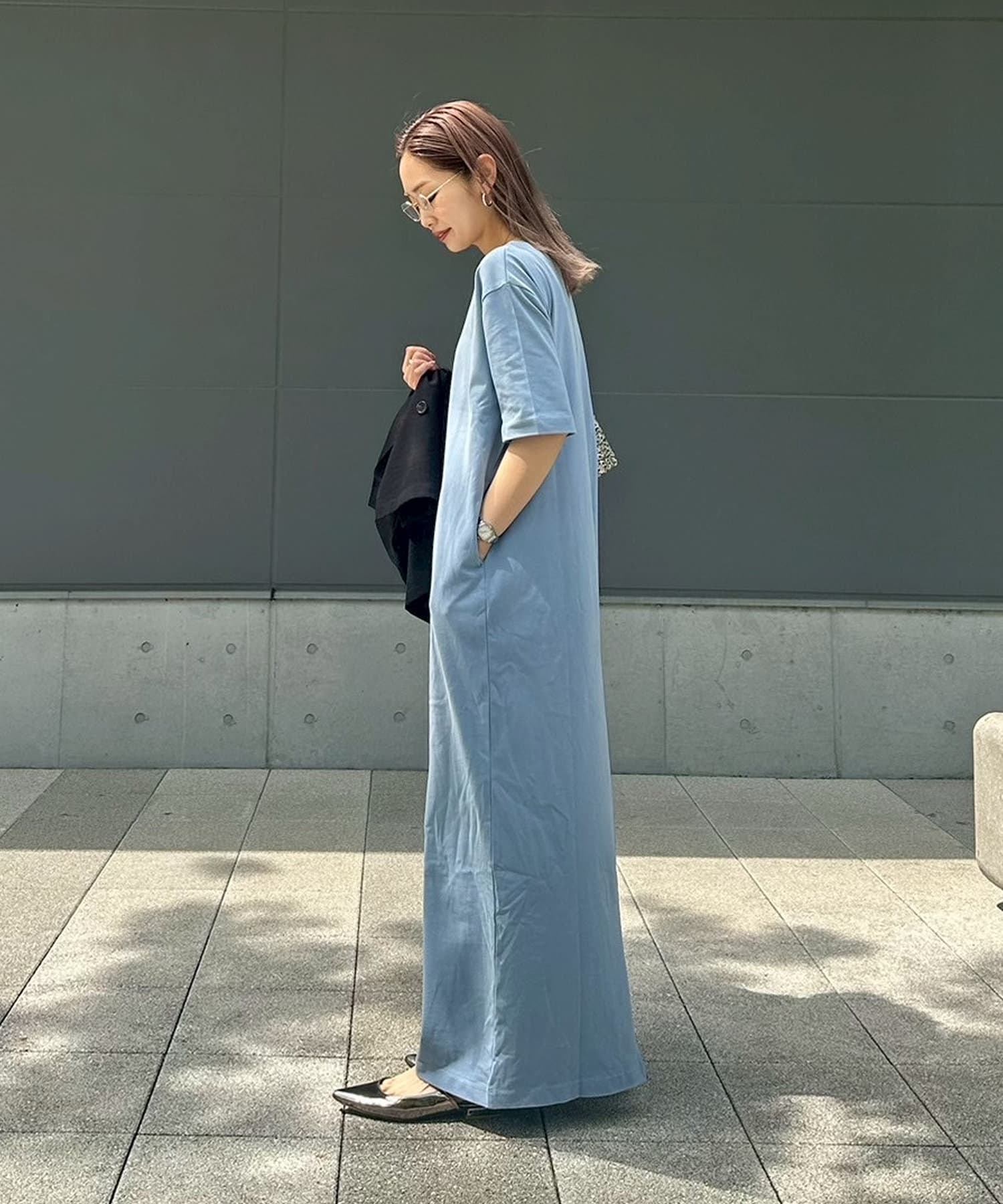 ◇PONさん（@0529_pon）企画アイテム◇フォロワーさんの『欲しい！』を叶えた人気のPONワンピから半袖バージョンが登場！シンプルなのでいろんなアレンジ、レイヤードができる万能マキシ丈ワンピース