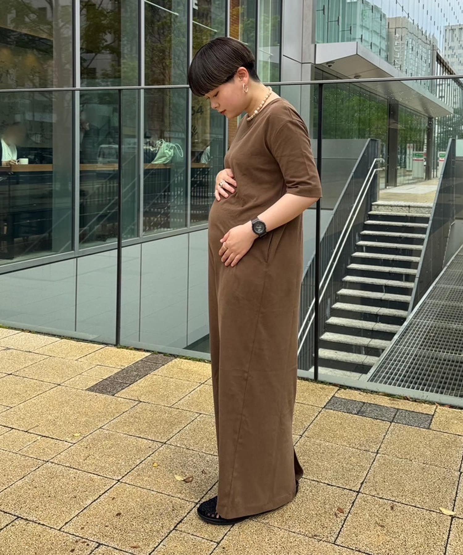 CIAOPANIC TYPY(チャオパニックティピー) 【PON企画】クルーネックロング半袖カットワンピース