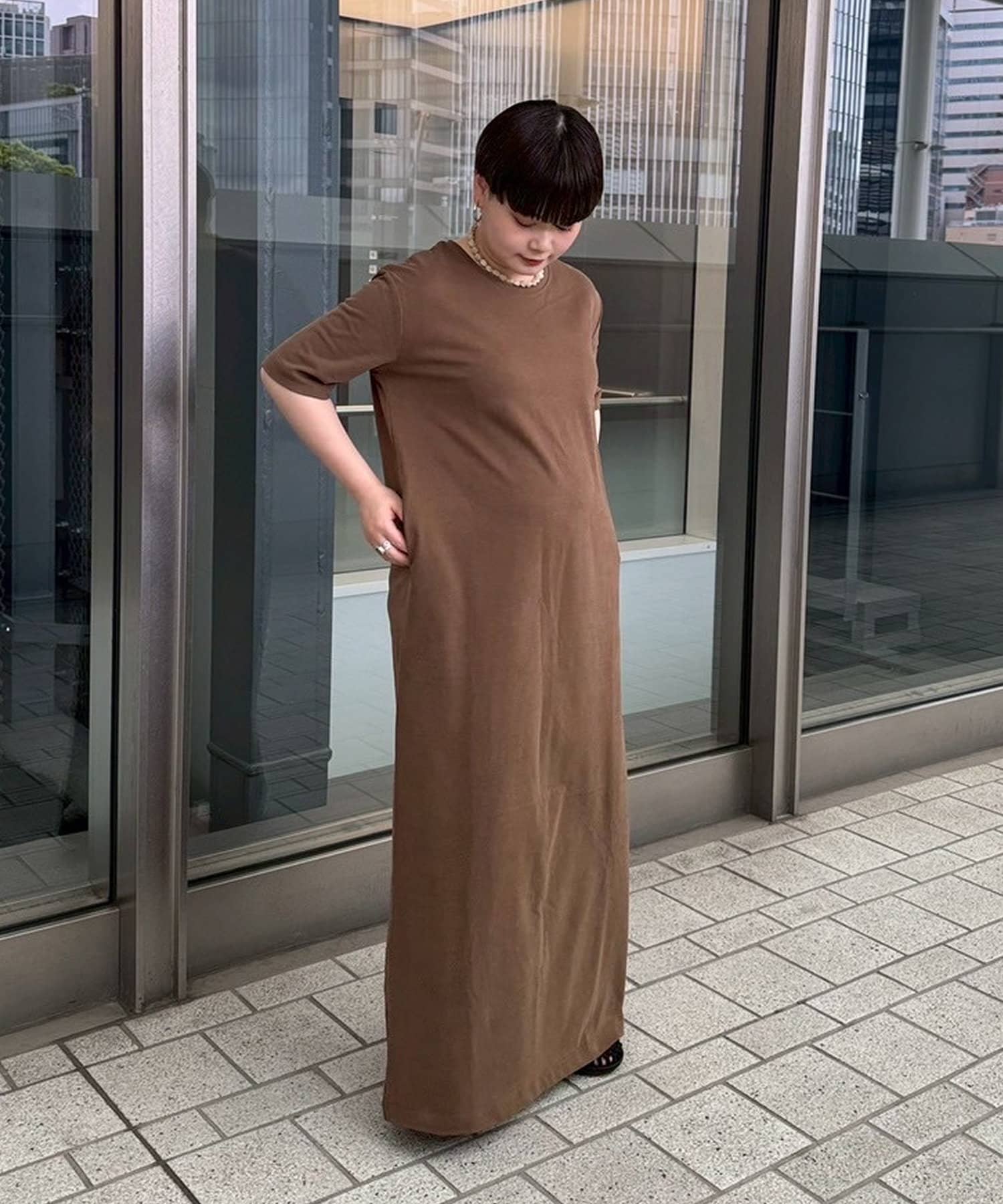 CIAOPANIC TYPY(チャオパニックティピー) 【PON企画】クルーネックロング半袖カットワンピース