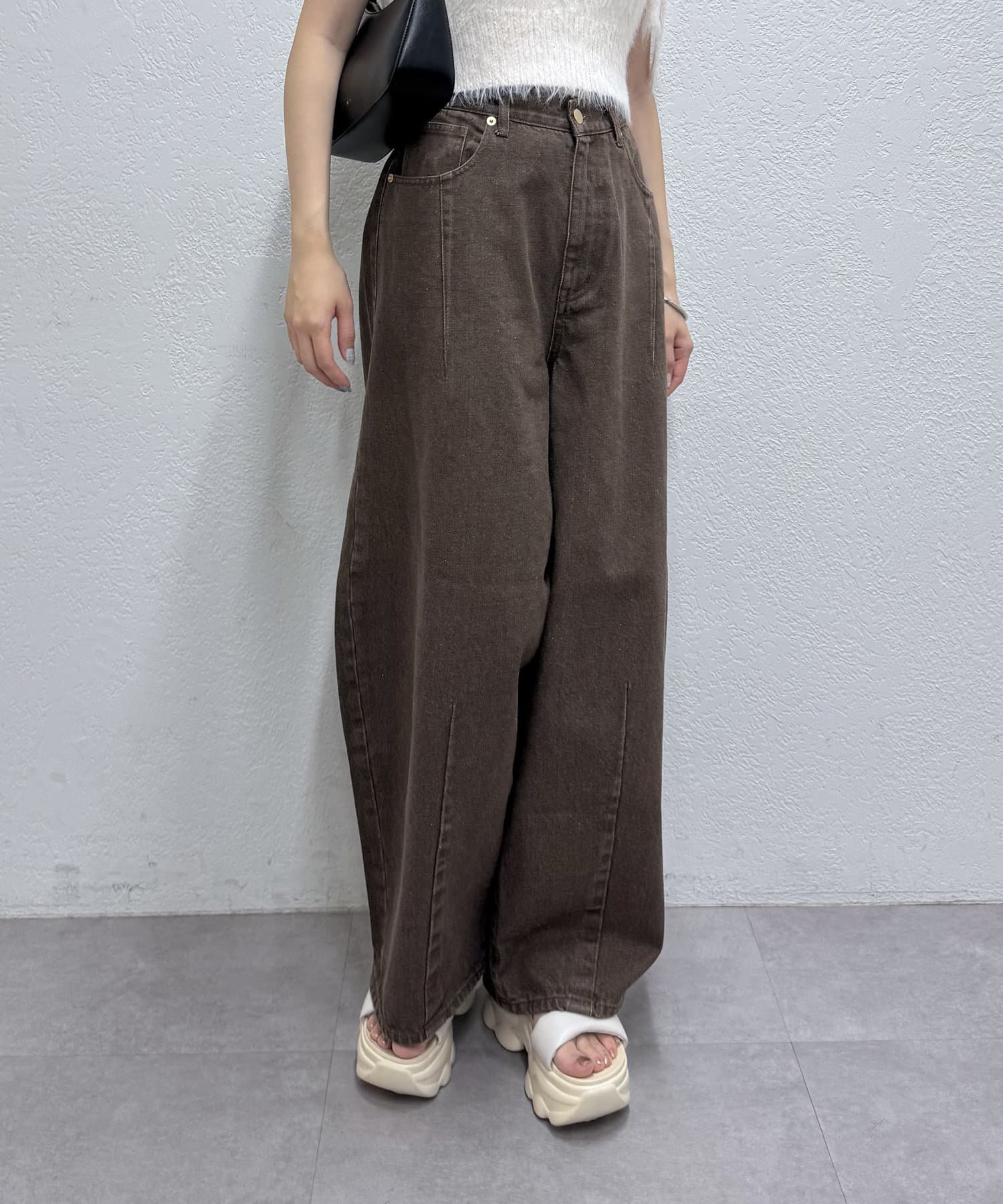 まい様 ミ・デゥー mi・deu・・・ リバーデニムピケストレートパンツ