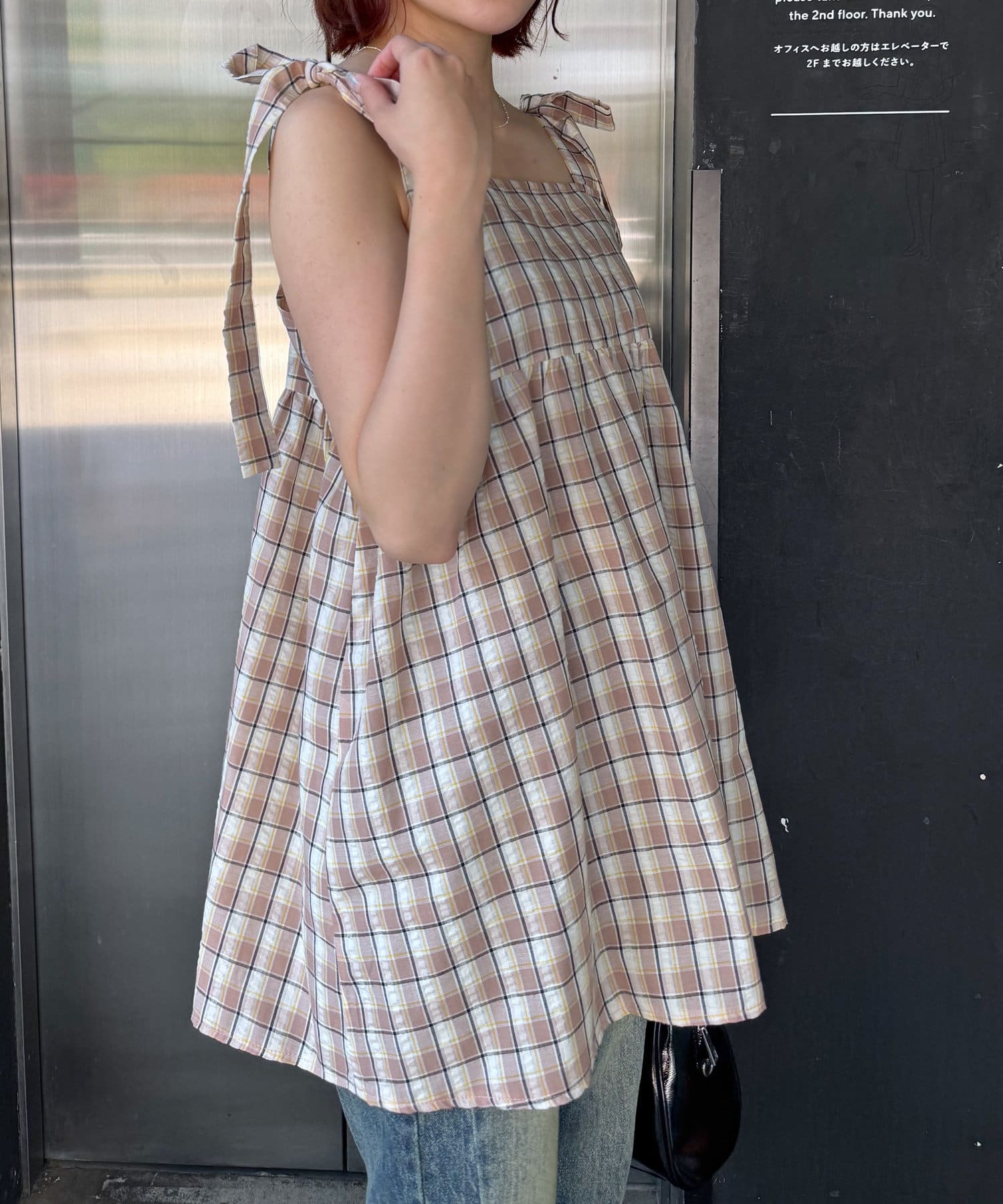 Andmary Khycheck set チェック柄キャミワンピース Andmary Khycheck set チェック柄キャミワンピース