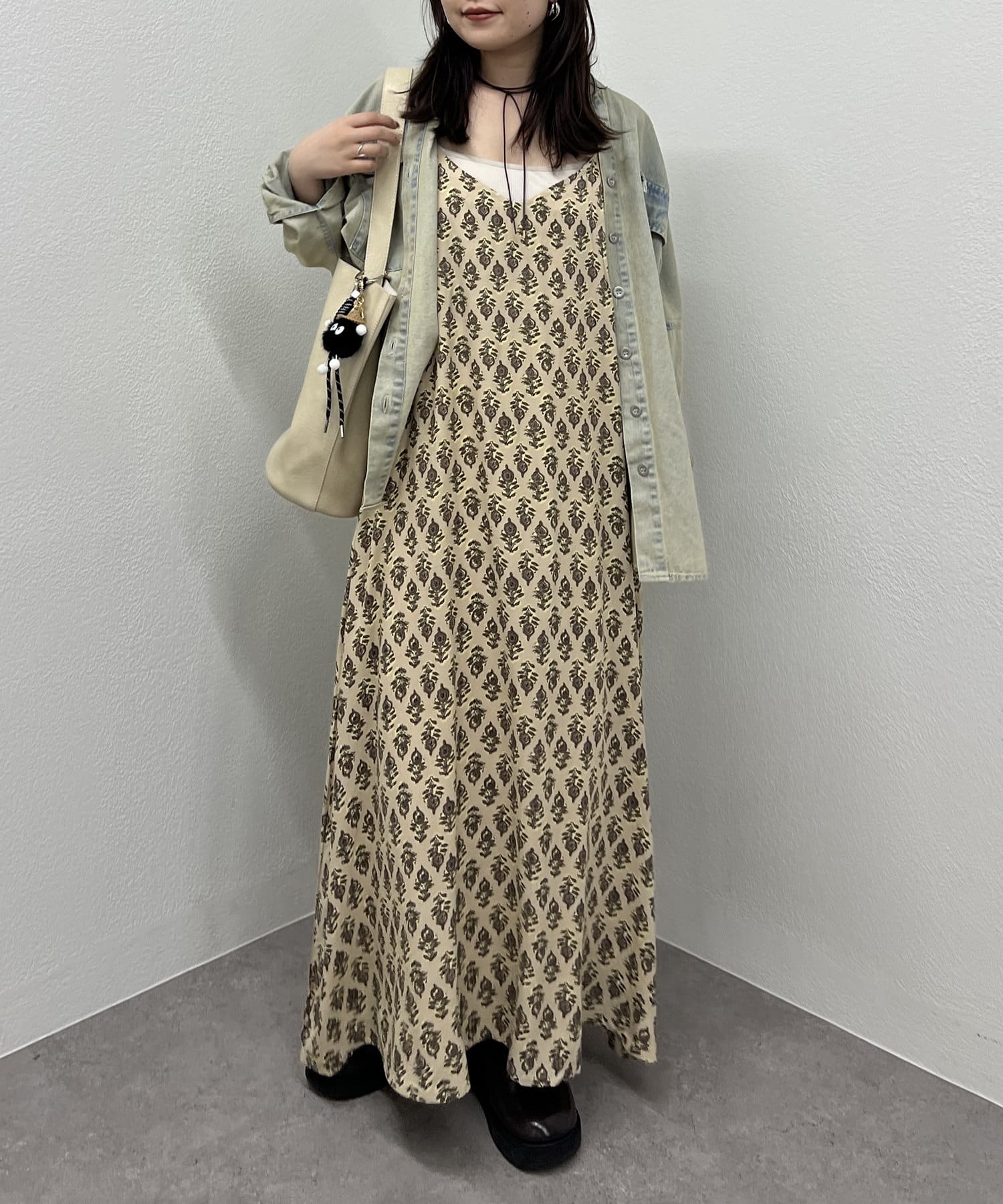 Remind me and forever(リマインドミーアンドフォーエバー) 【WEB限定】総柄レーヨンキャミワンピース