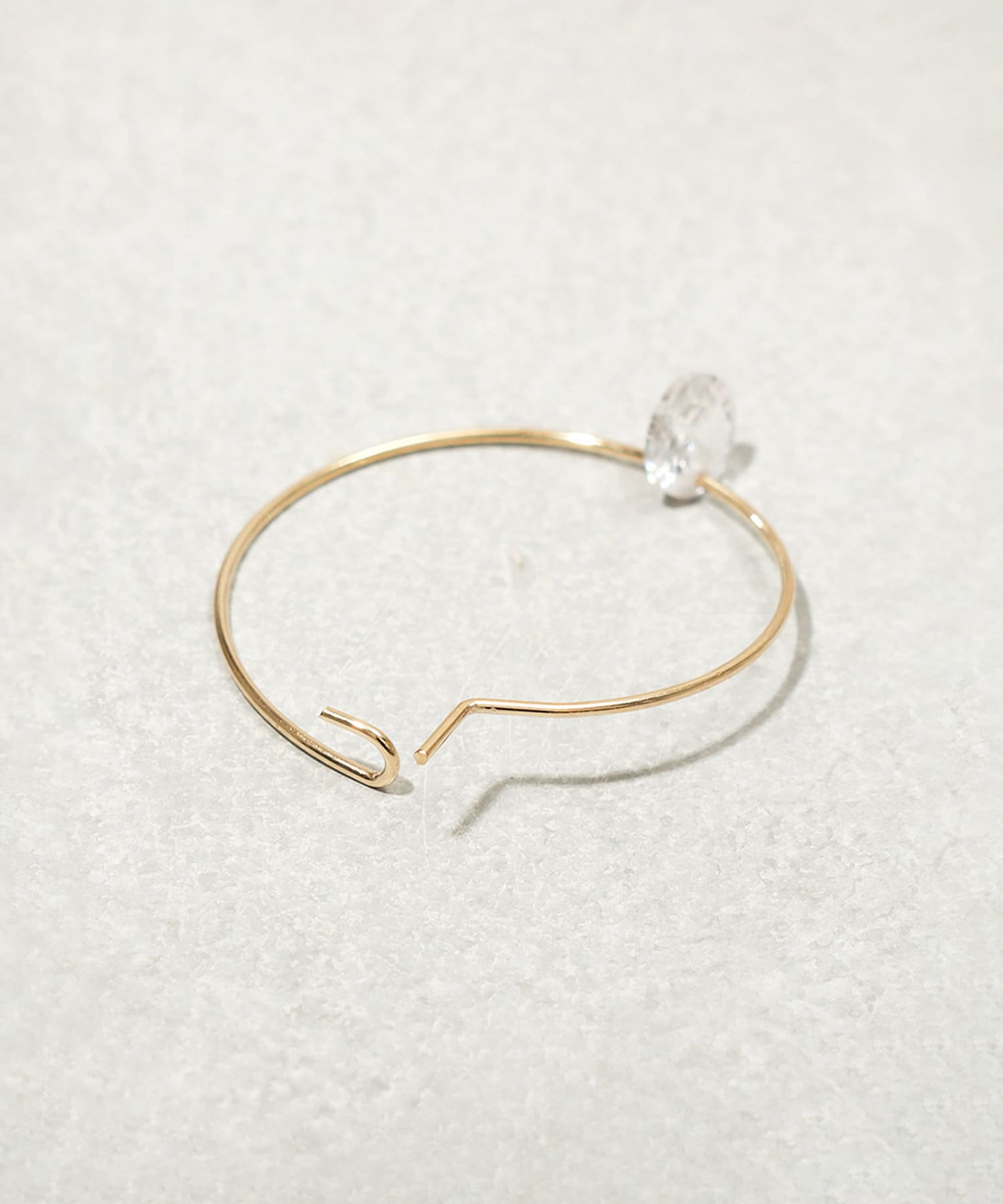 3COINS(スリーコインズ) 1粒ガラスフープピアス