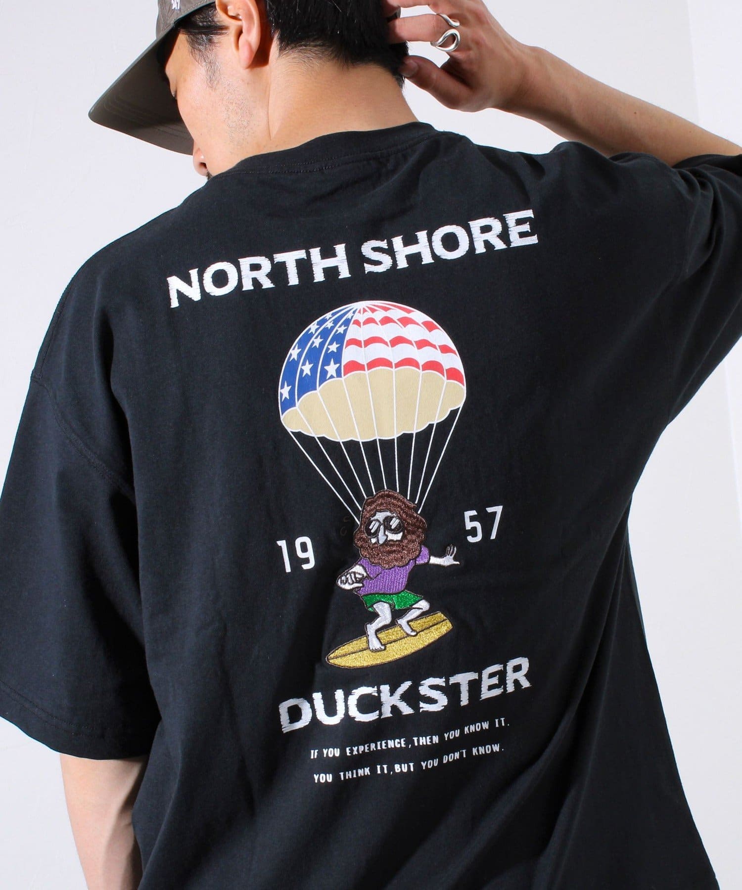 FREDY & GLOSTER(フレディ アンド グロスター) 【Duckster】吸水速乾天竺PARACHUTE RIDER バックプリントT