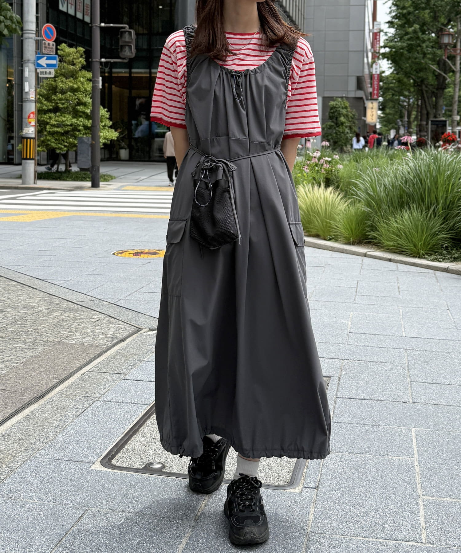 CPCM(シーピーシーエム) 【フェス2点セット】ストレッチナイロンパッカブルワンピース