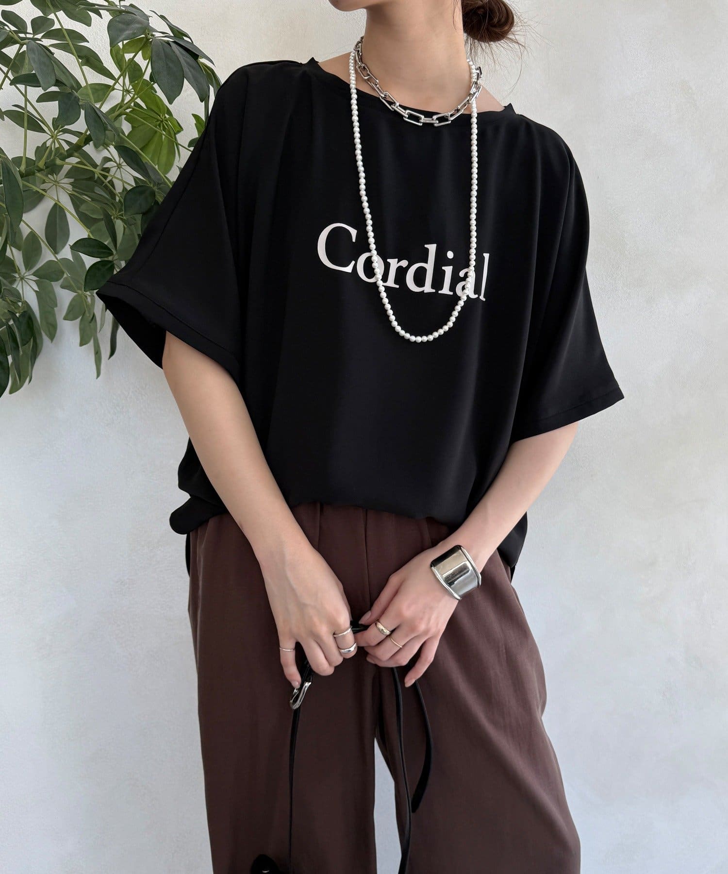 ドルマンジョーゼットロゴTEE | DOUDOU(ドゥドゥ)レディース