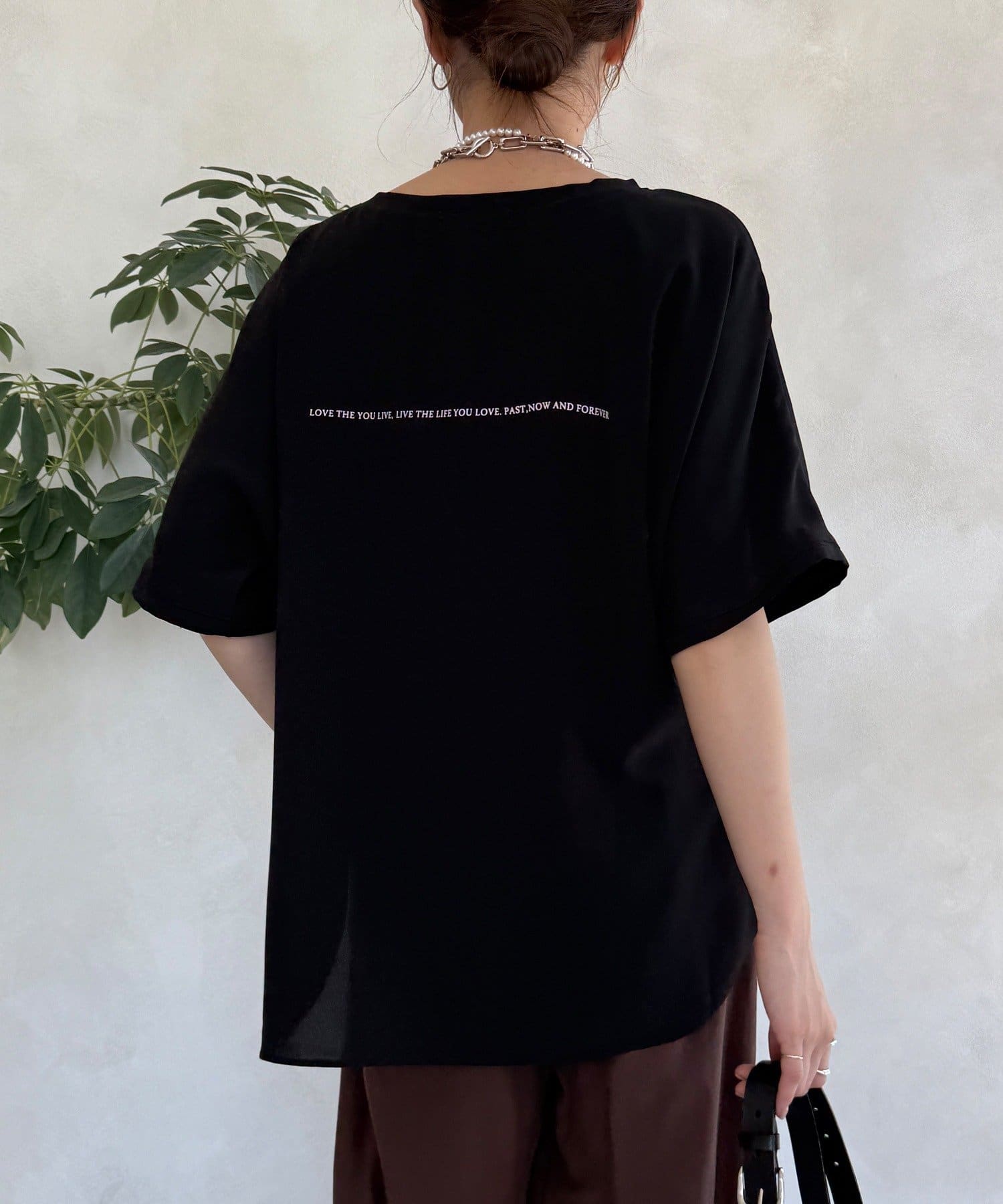 DOUDOU(ドゥドゥ) ドルマンジョーゼットロゴTEE