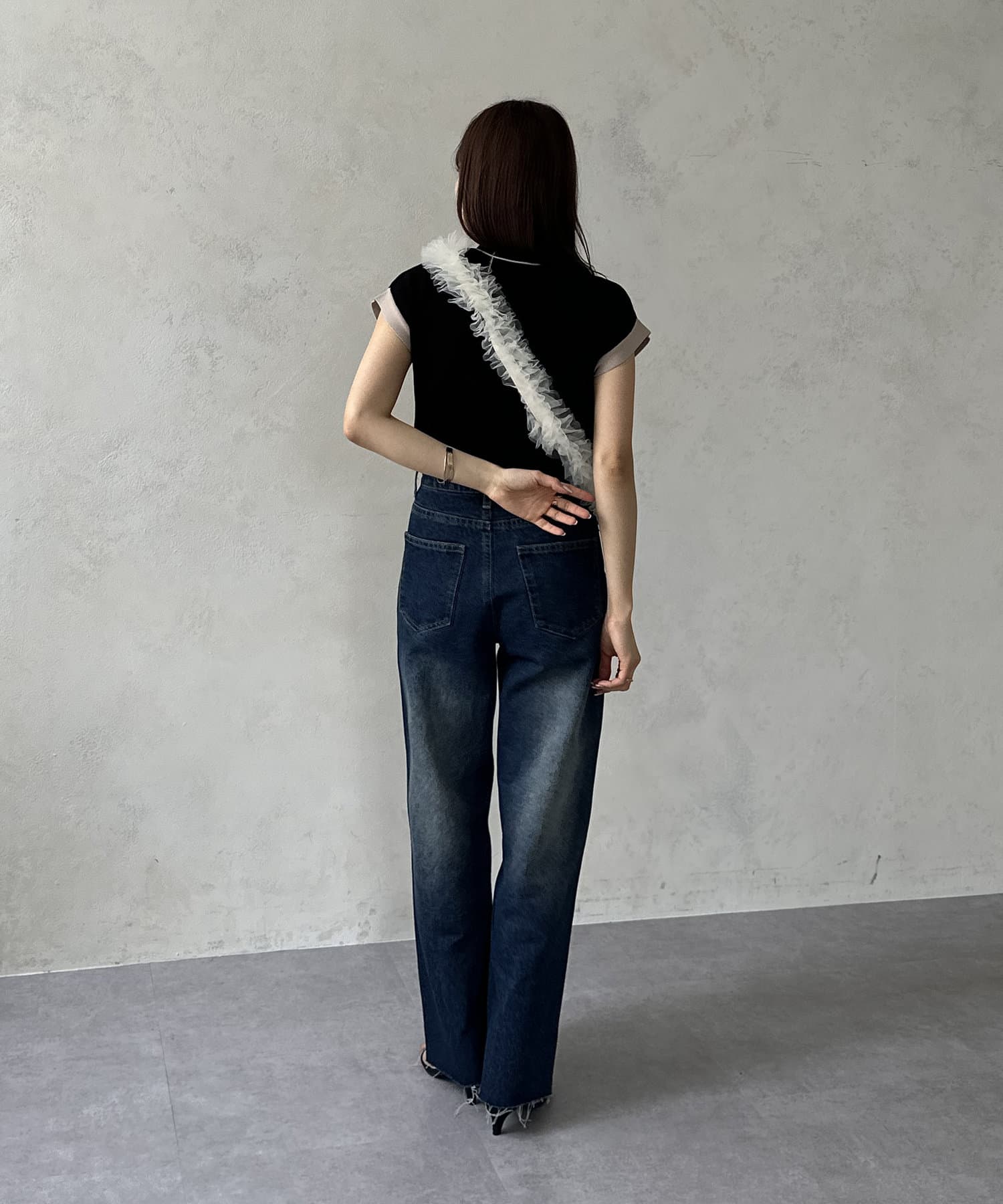 Thevon.(ゼヴォン) 袖先配色フレンチニットプルオーバー