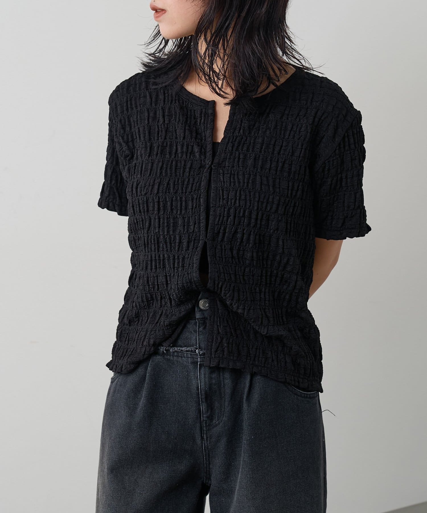 -goocy-(グーシー) ジャガードホックトップス