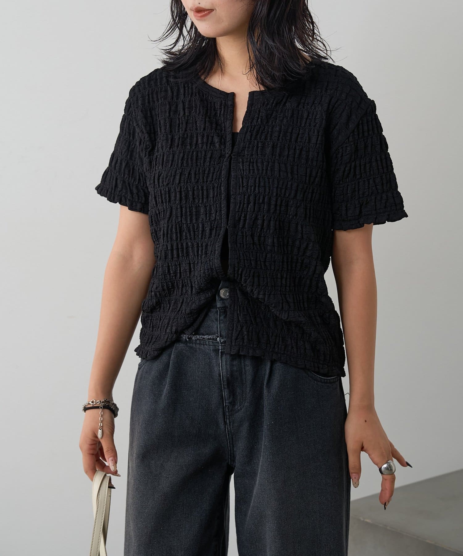 -goocy-(グーシー) ジャガードホックトップス