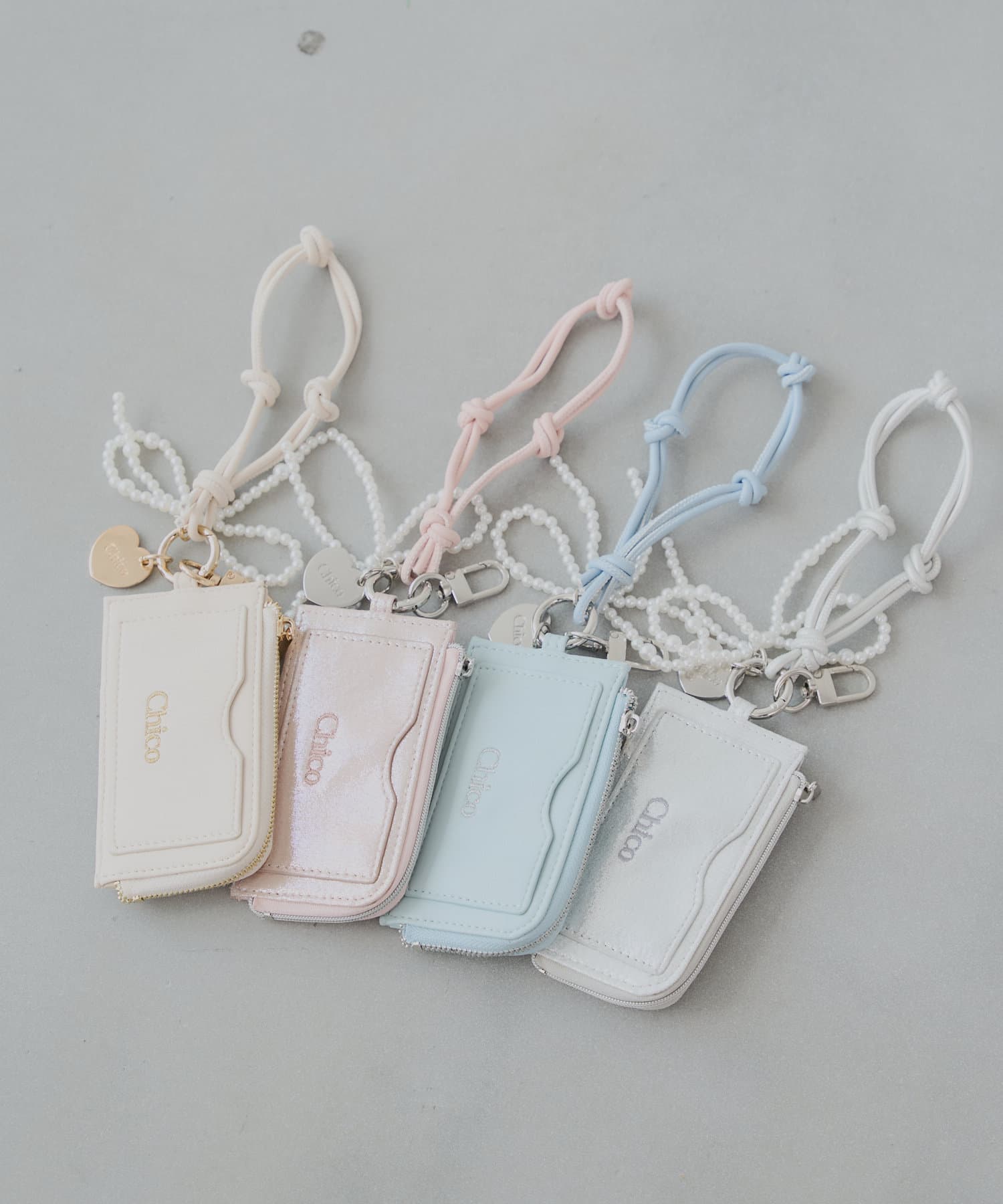 Chico(チコ) 【6色展開】リボンパール付きウォレットチャーム