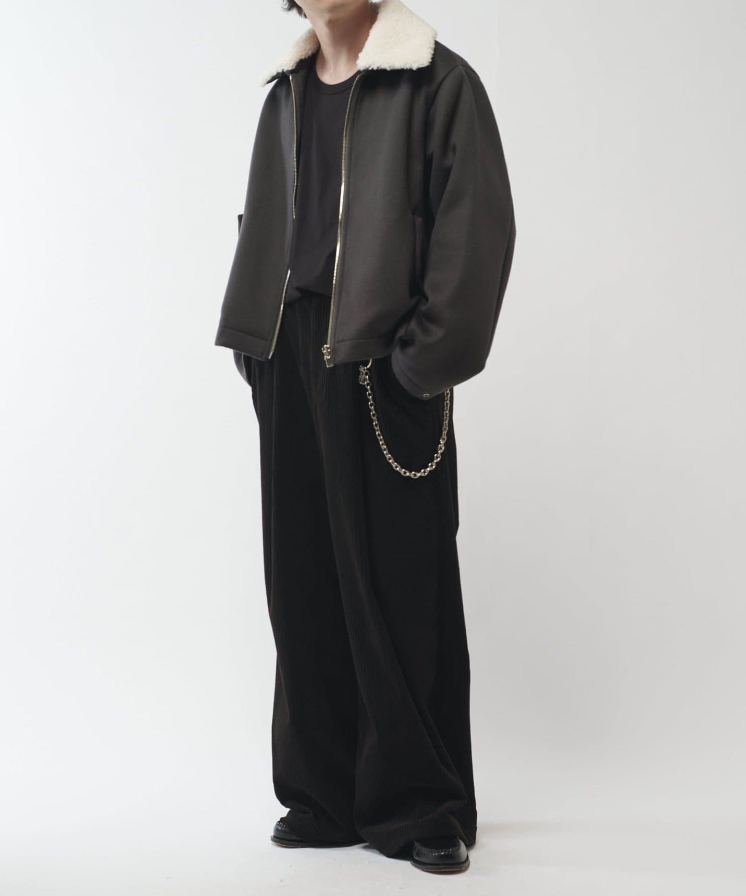 Lui's(ルイス) ビーバーメルトン襟ボアブルゾン