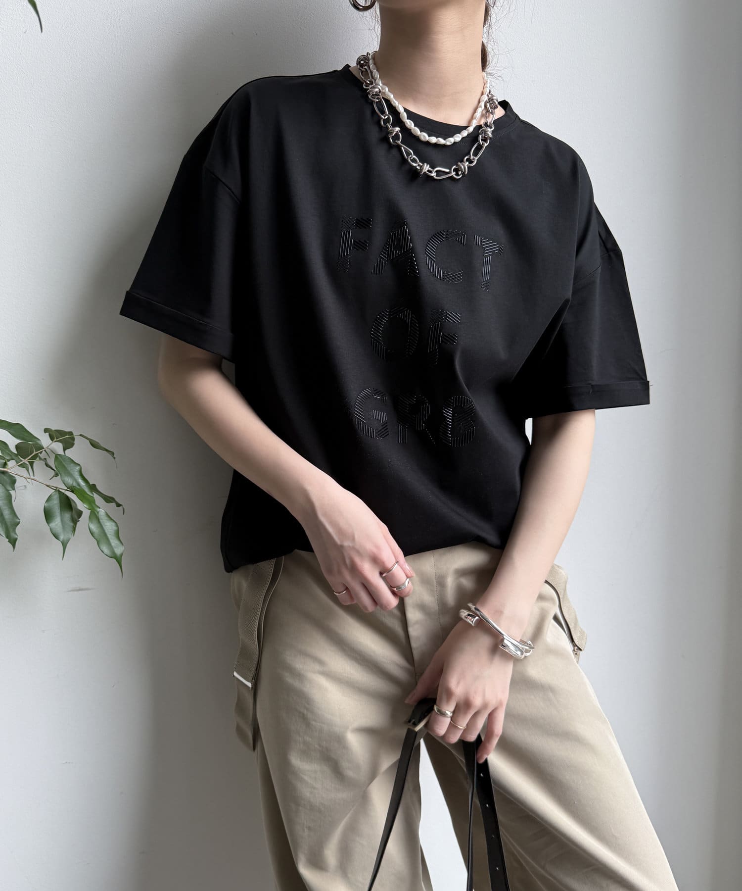 DOUDOU(ドゥドゥ) 【WEB限定】ヘリンボーンロゴTEE