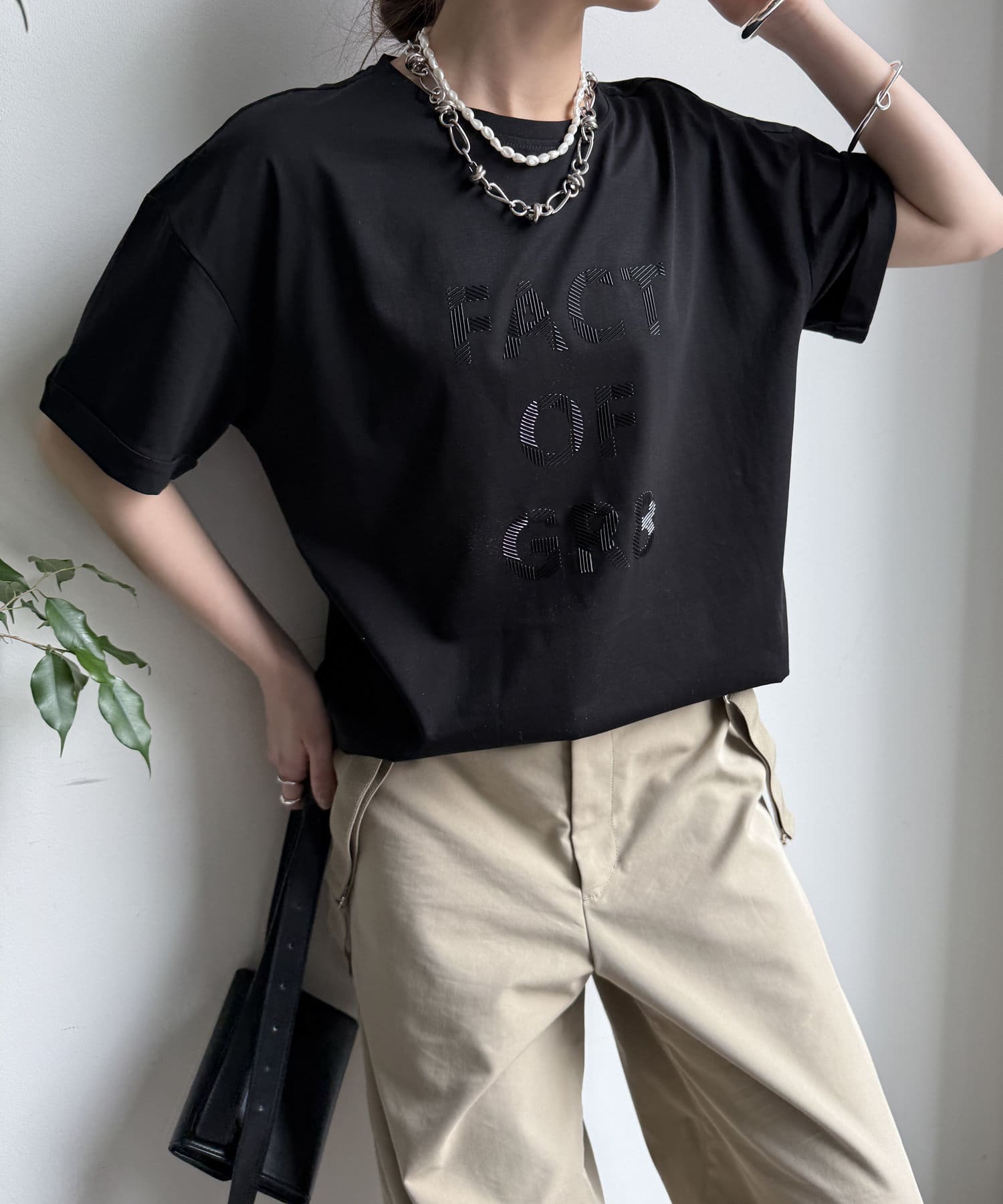 DOUDOU(ドゥドゥ) 【WEB限定】ヘリンボーンロゴTEE