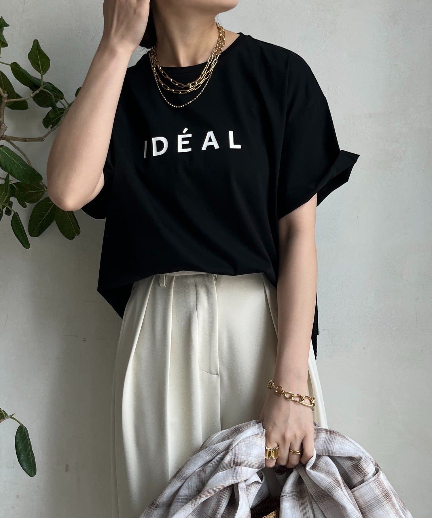 DOUDOU(ドゥドゥ) 【WEB限定】サイドファスナーIDEALロゴTEE