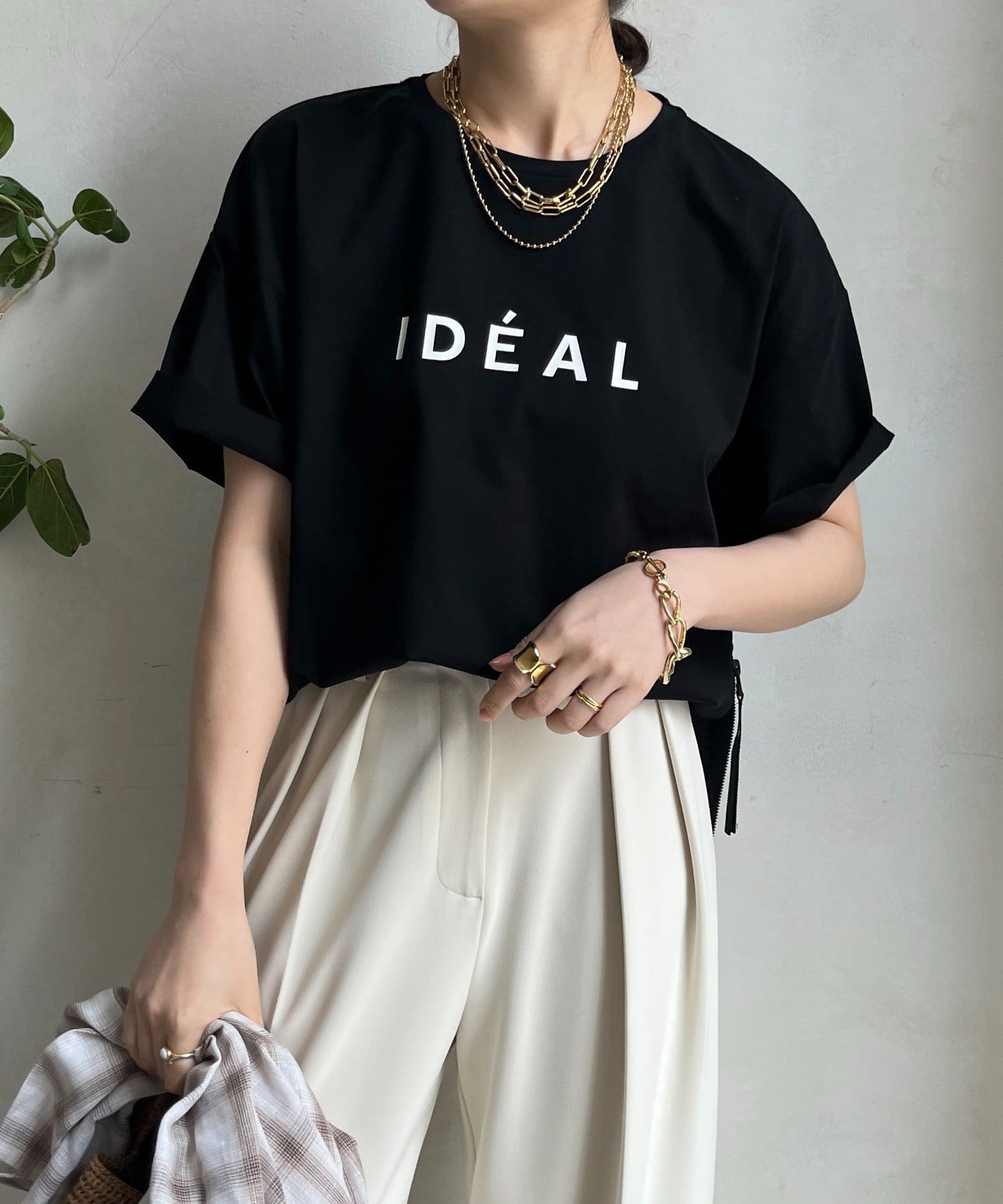 DOUDOU(ドゥドゥ) 【WEB限定】サイドファスナーIDEALロゴTEE