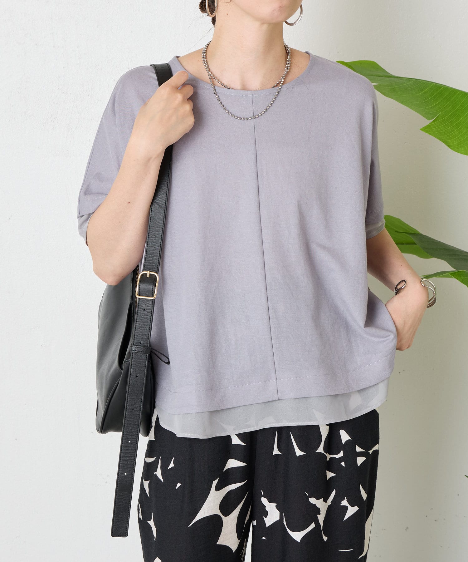 Jena　espace merveilleux(ジェナ　エスパスメルヴェイユ) シフォンレイヤードカットソー