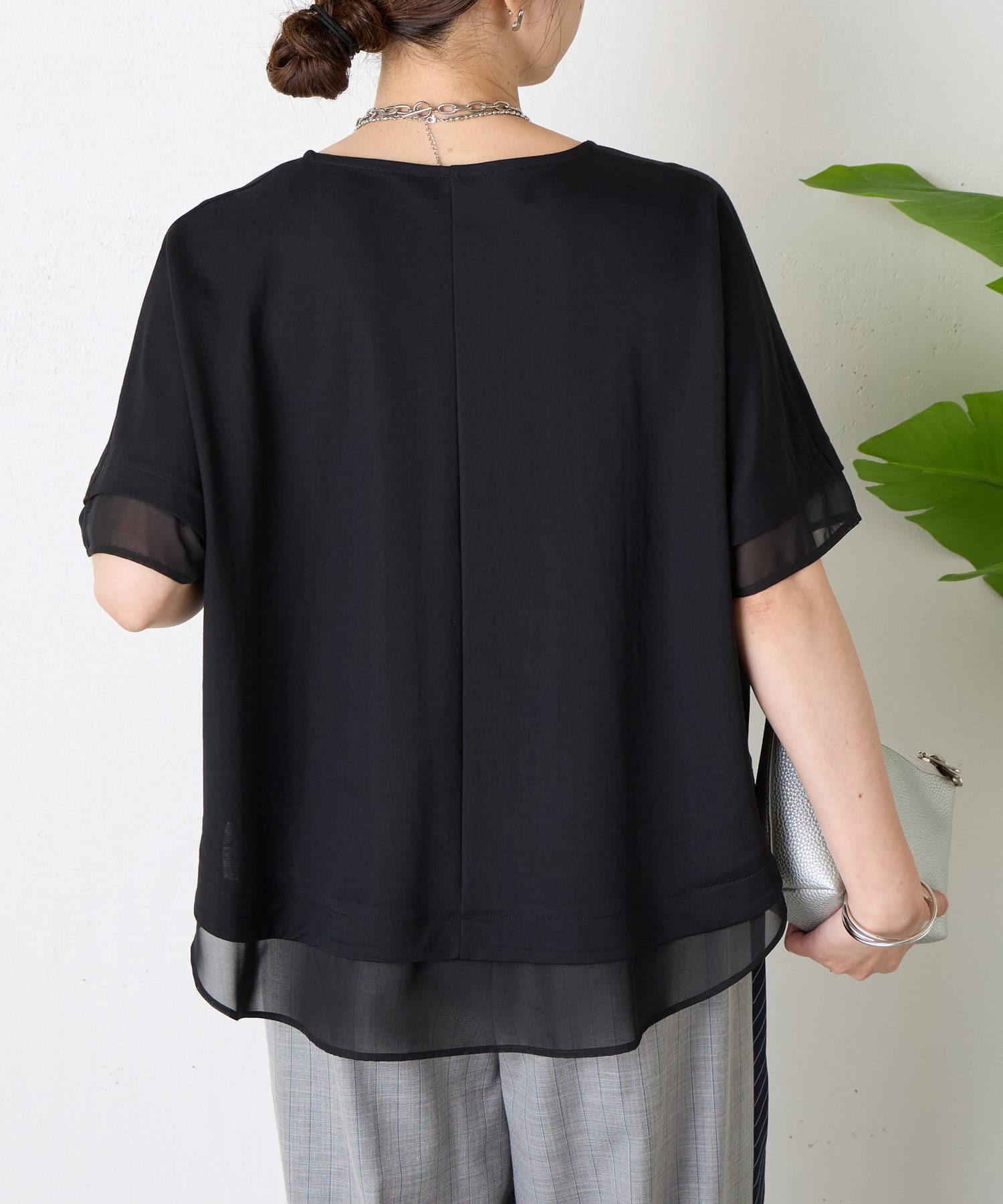 Jena　espace merveilleux(ジェナ　エスパスメルヴェイユ) シフォンレイヤードカットソー