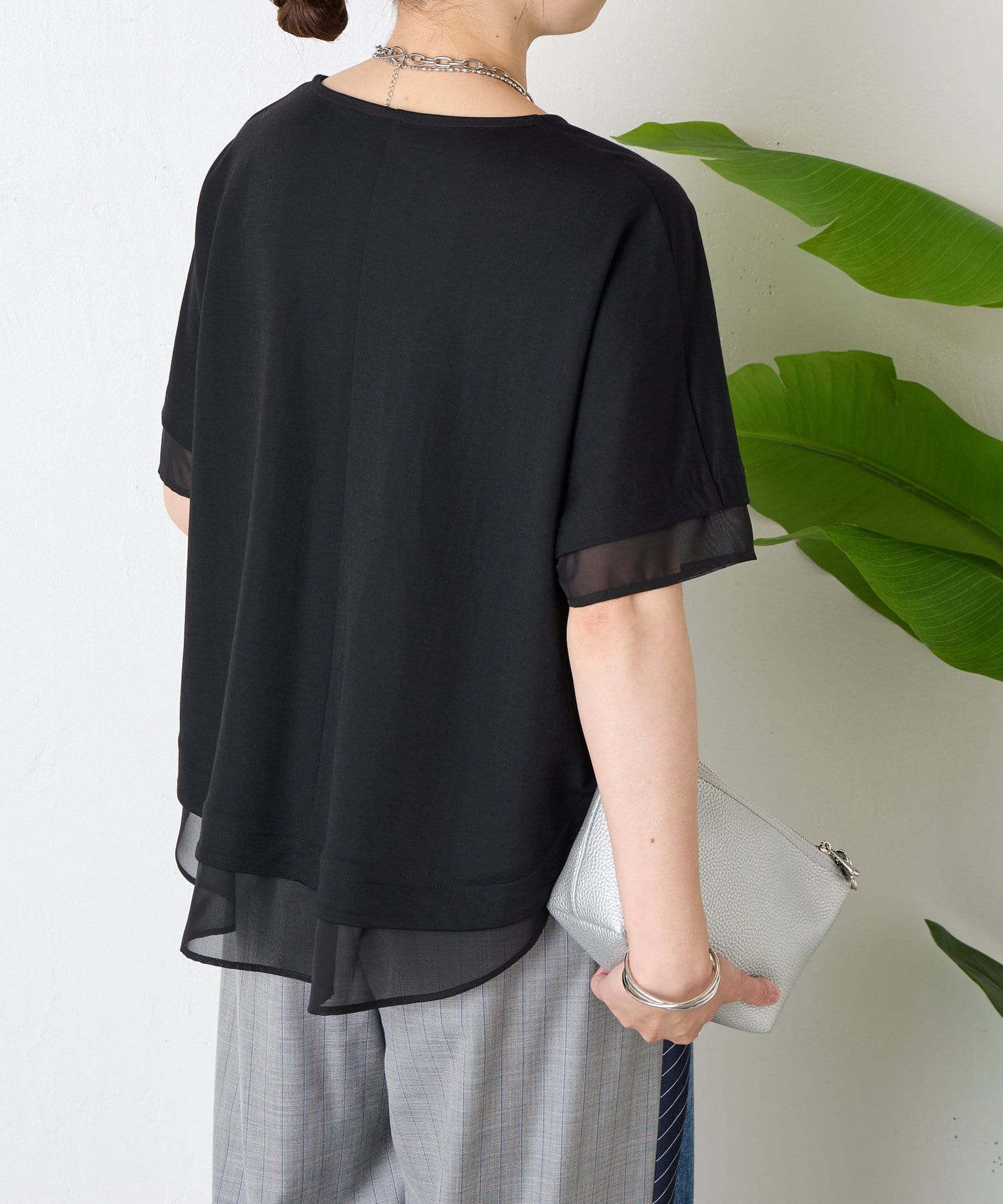 Jena　espace merveilleux(ジェナ　エスパスメルヴェイユ) シフォンレイヤードカットソー