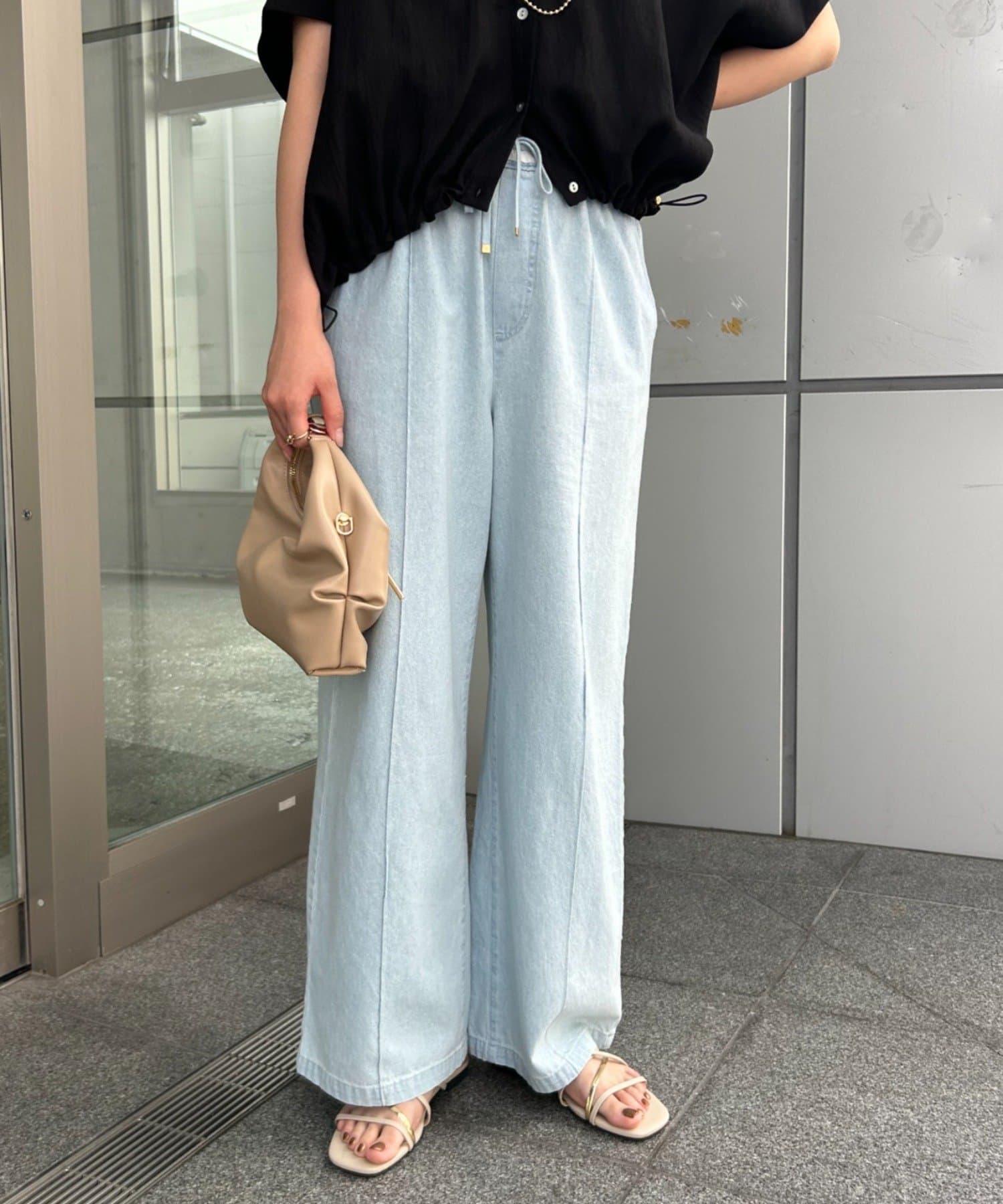 Jena　espace merveilleux(ジェナ　エスパスメルヴェイユ) 【夏でも履ける】デニムイージーパンツ