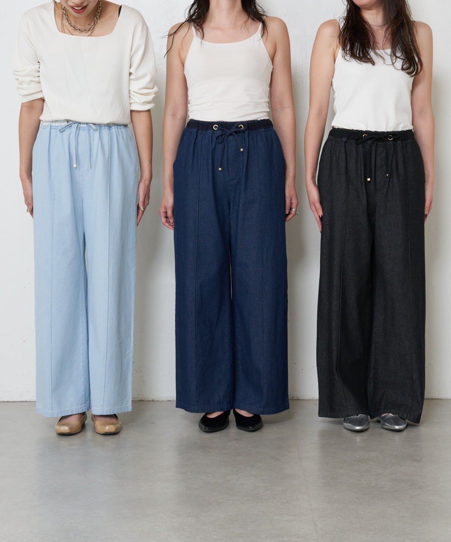 Jena　espace merveilleux(ジェナ　エスパスメルヴェイユ) 【3サイズ展開/オールシーズン◎】デニムイージーパンツ