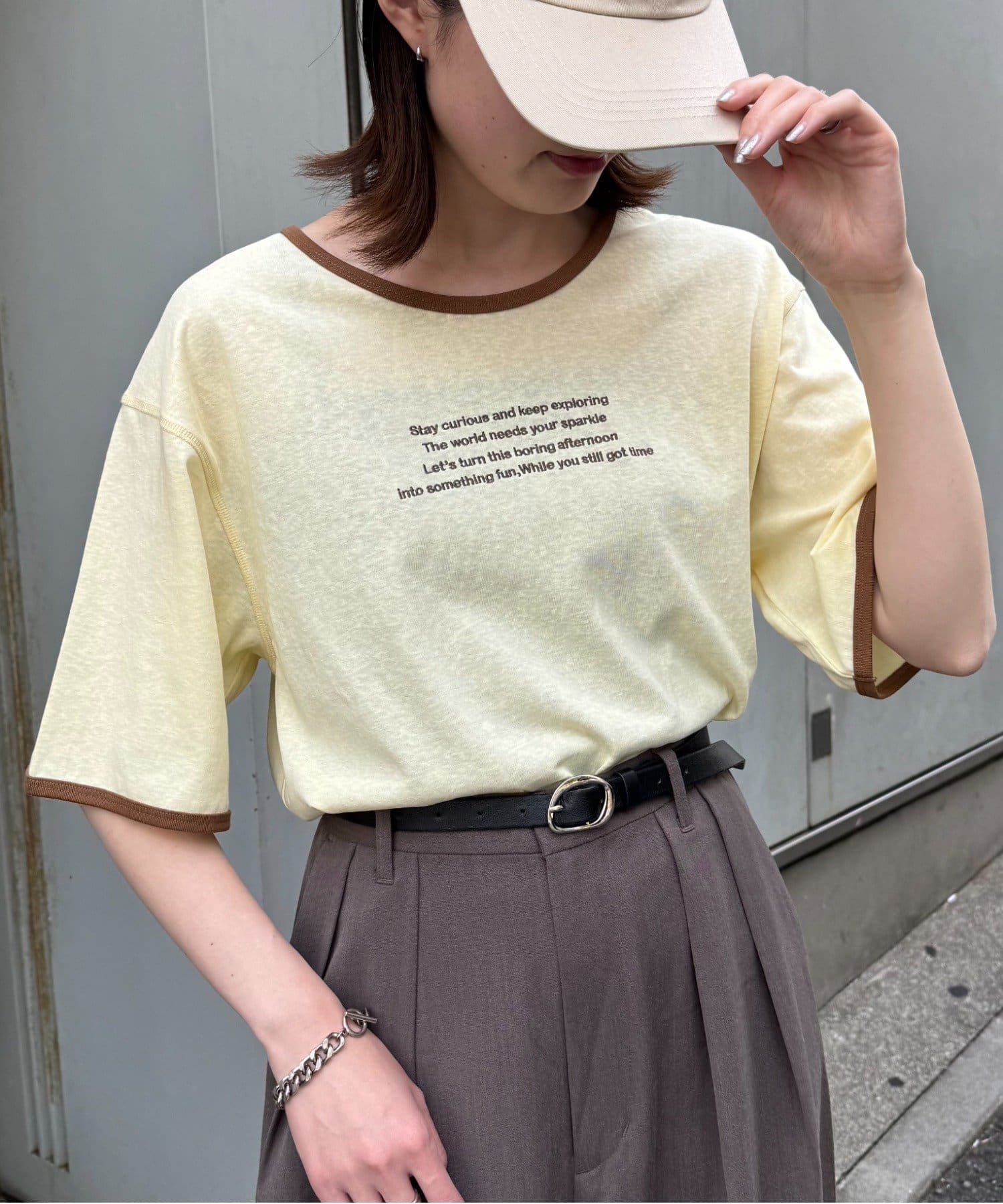 CIAOPANIC TYPY(チャオパニックティピー) シアースラブロゴ刺繍リンガーTee